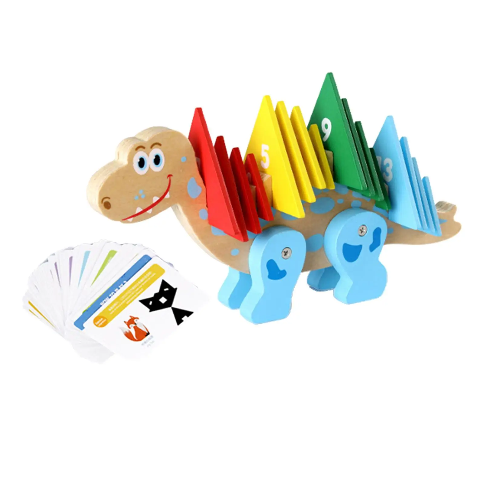 Kids Math Toy Find Developmental Toy Wooden Color Shape Recognition Dinosaur Toy Gift
