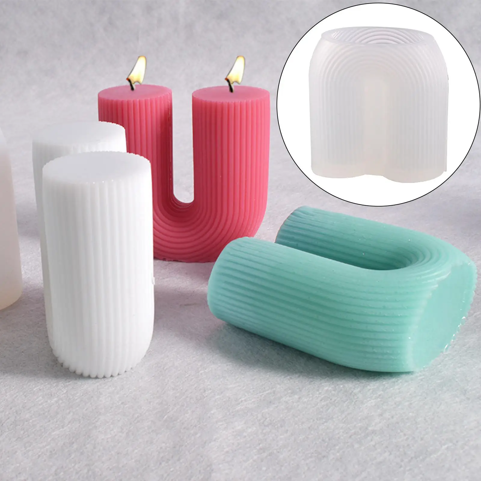 U Shape 3D Candle Epoxy Casting candle DIY Crafts Handmade for Wedding Valentine Home Ornaments