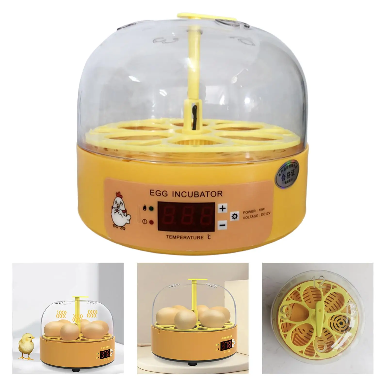 6 Digital Eggs Incubator Automatic Eggs Turning Dual Power Hatching Machine