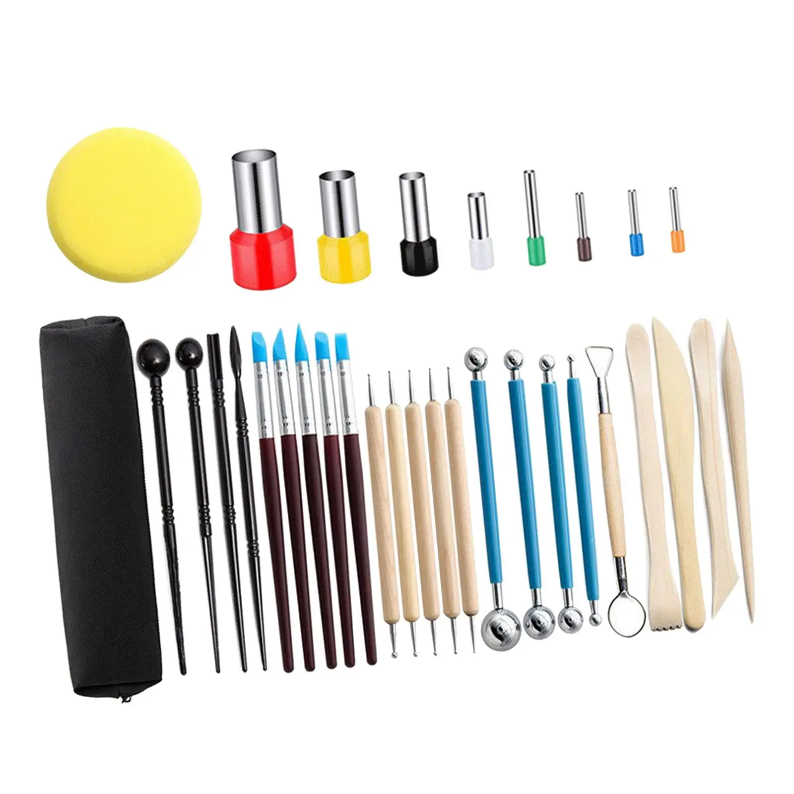 33Pcs Clay Sculpting Tools DIY Shaping Embossing Scraping Cutting Engraving Drawing Clay Tools Pottery Tools Set for Beginners