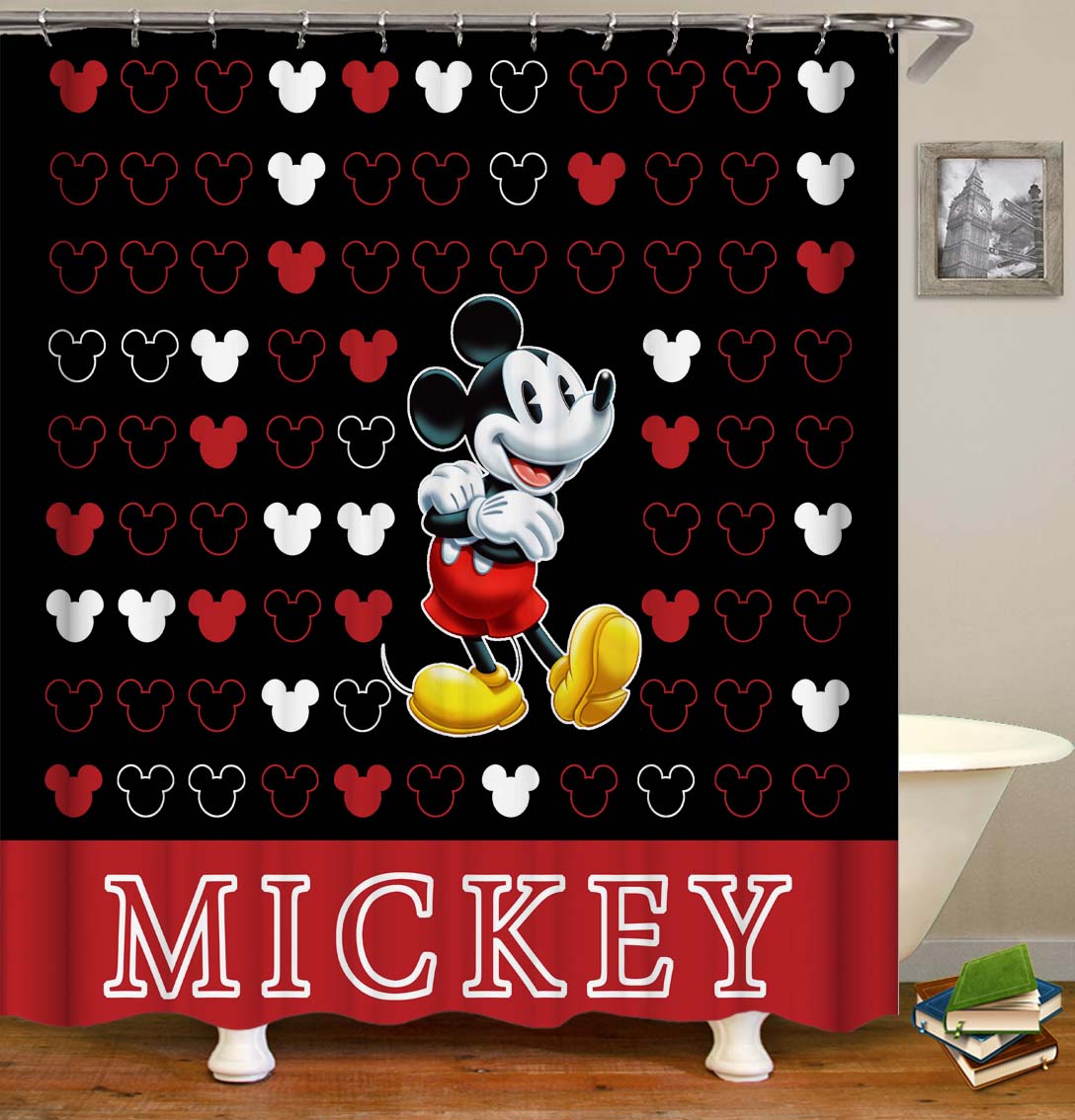 Cortinas de chuveiro Mickey mouse para banheiro,