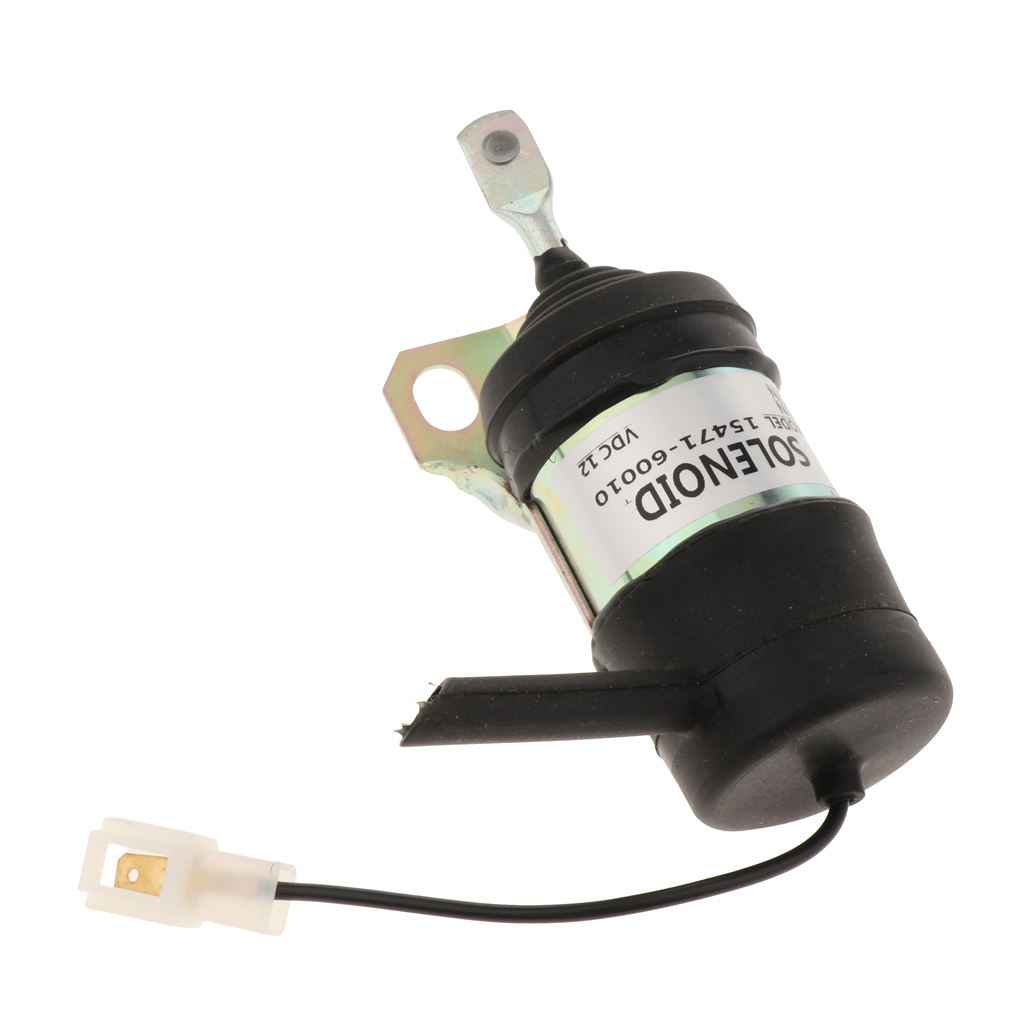 12 Volt Fuel Shutdown Solenoid Cut Off Solenoid for Kubota B1750 L4200 15471-60010 - Silver