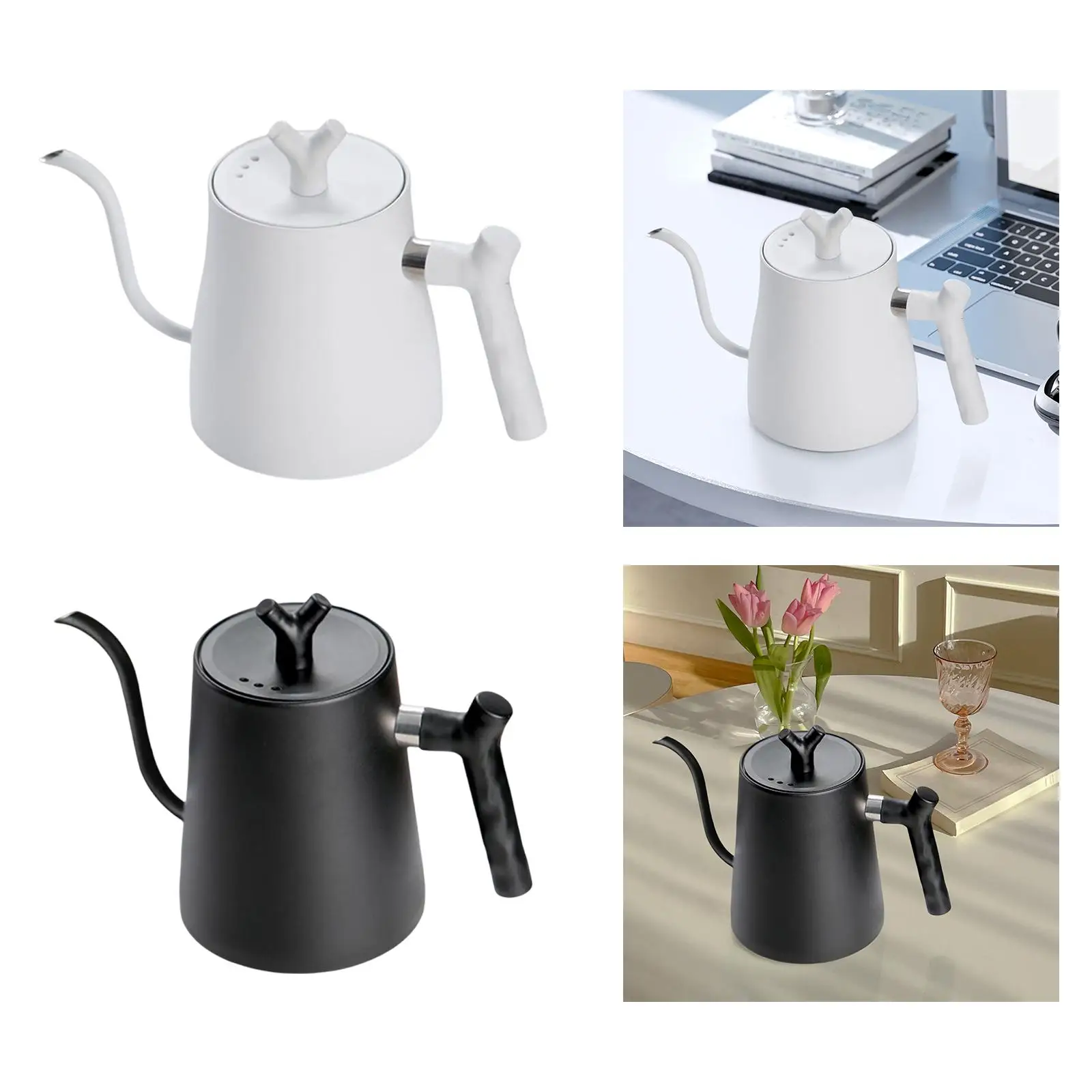 Gooseneck Kettle 1500ml Coffee Kettle Coffee Maker Kettle Flow Spout Coffee Drip Pot Pour Over Coffee Kettle for All Stovetops