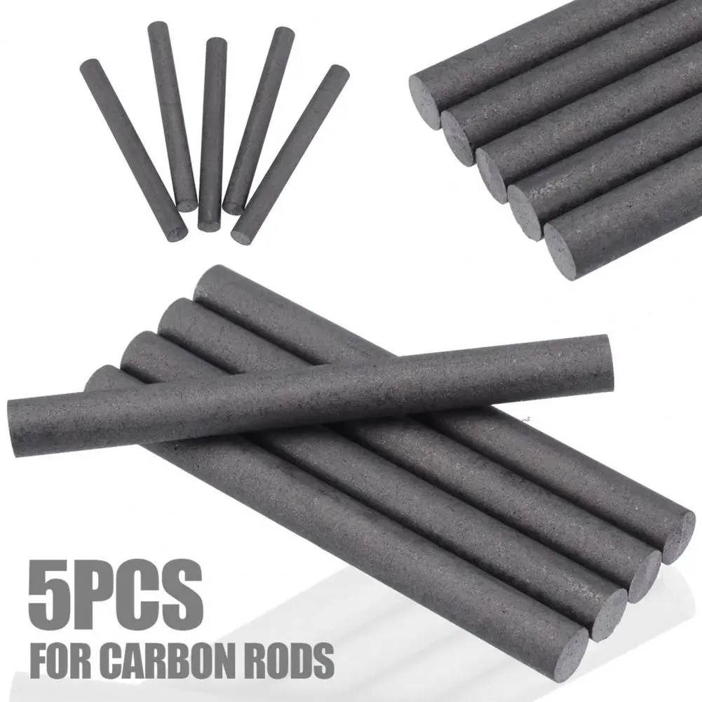 5Pcs 10 x 100mm Graphite Rod Welding Materials Professional Graphite Welding Electrode Cylinder Rods Bars for Workshop stainless filler rod
