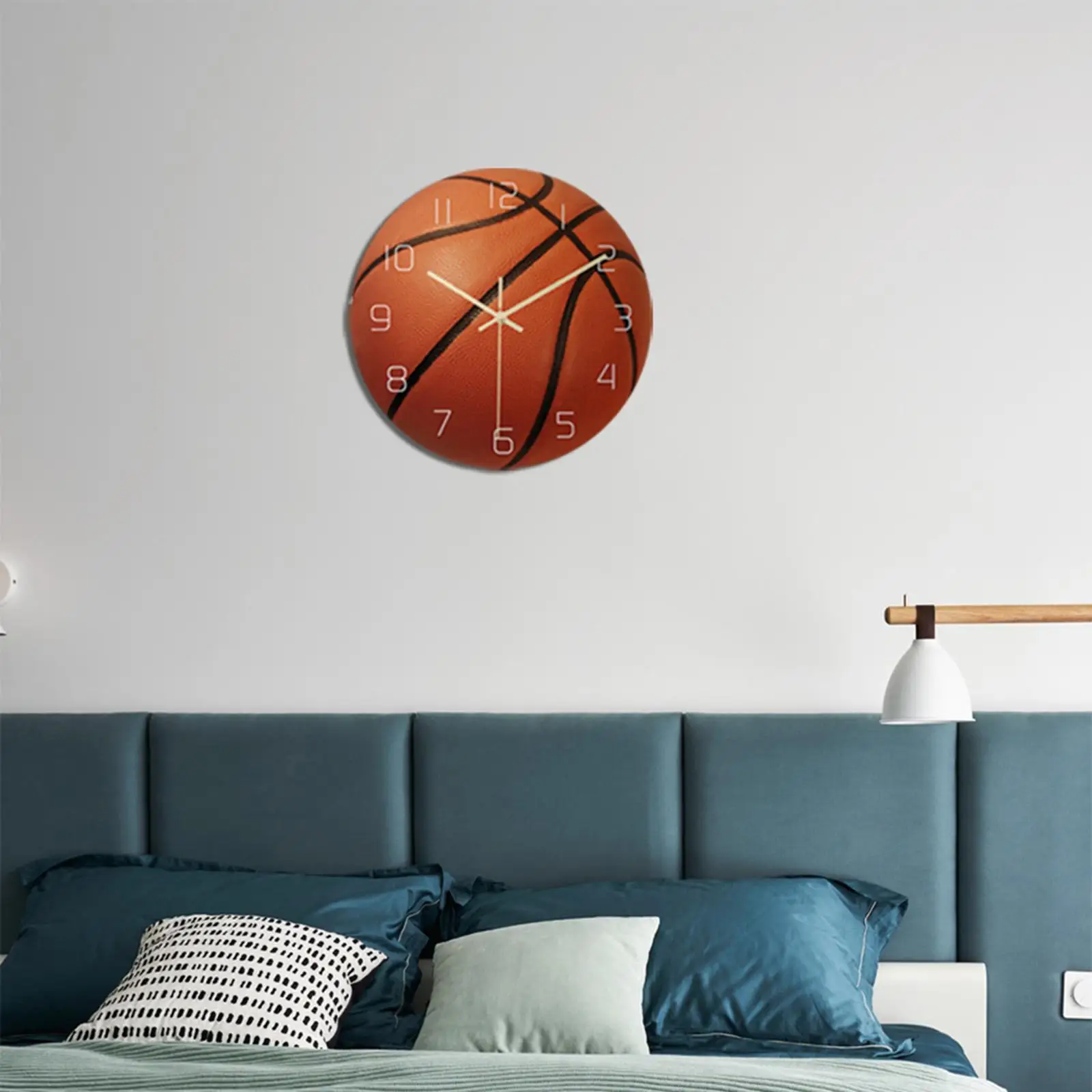 Acrylic Sports Ball Wall Clock 12 Inch Non-Ticking Hanging Clocks Battery Operated Home Bedroom Hallway Office Decoration Gift