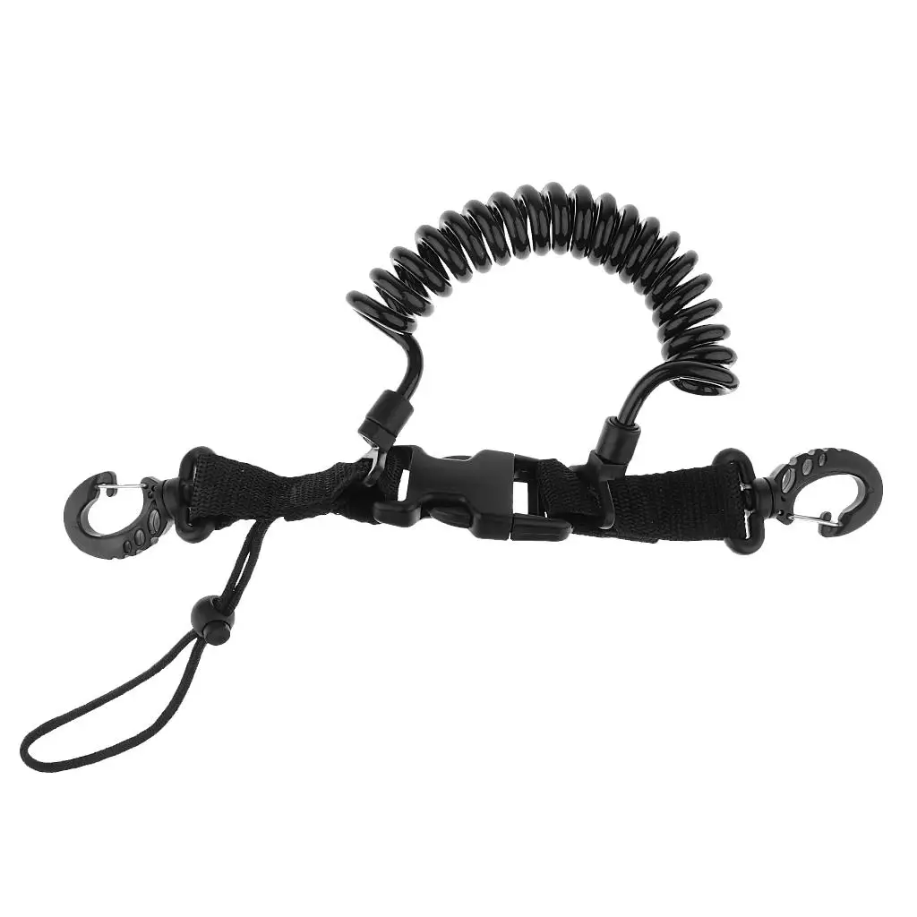 Scuba Diving Spring Coil Camera Lanyard Clips Quick Release Buckle.2m