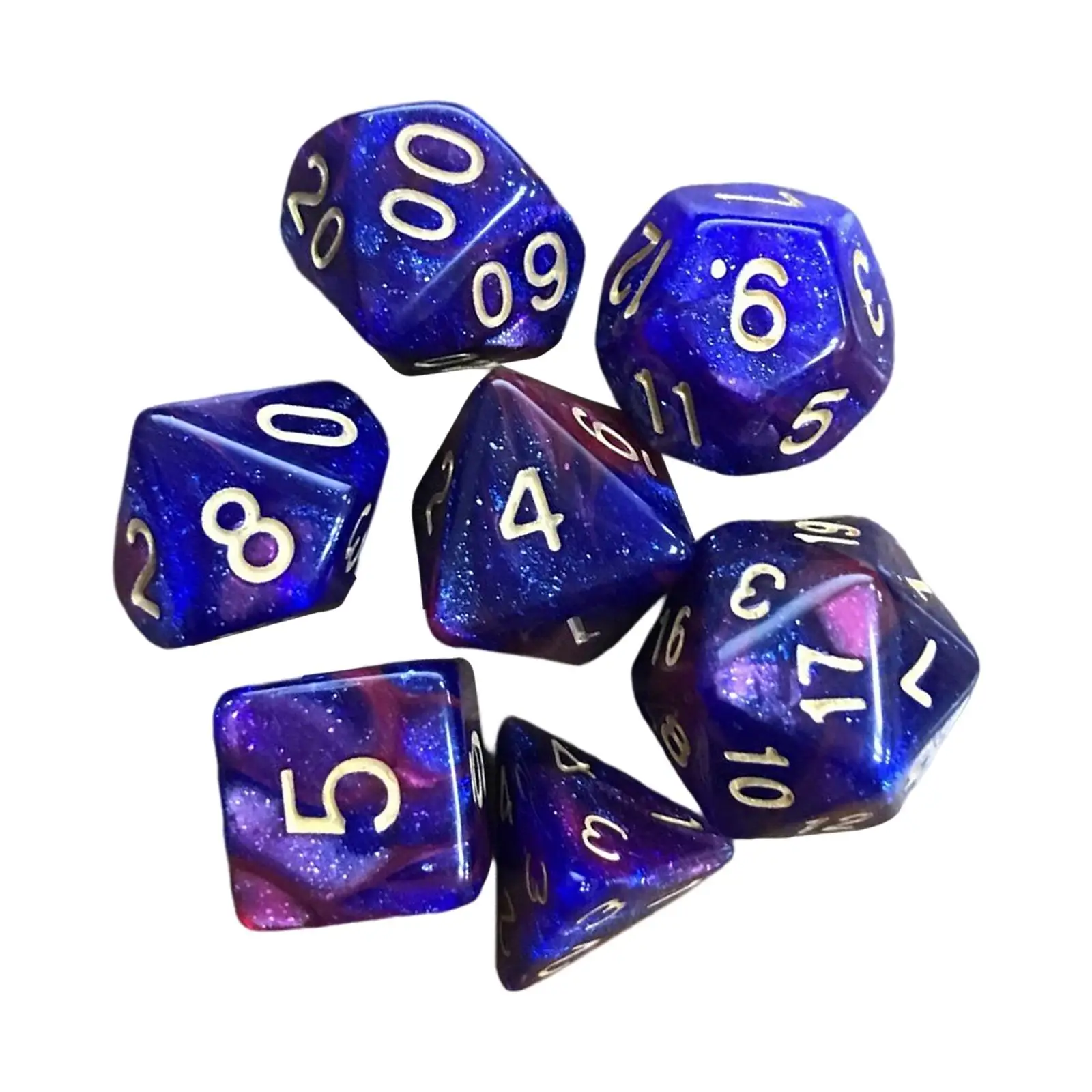 7Die Set Double Colors Polyhedral  for & RPG  MTG Board Game Accessories