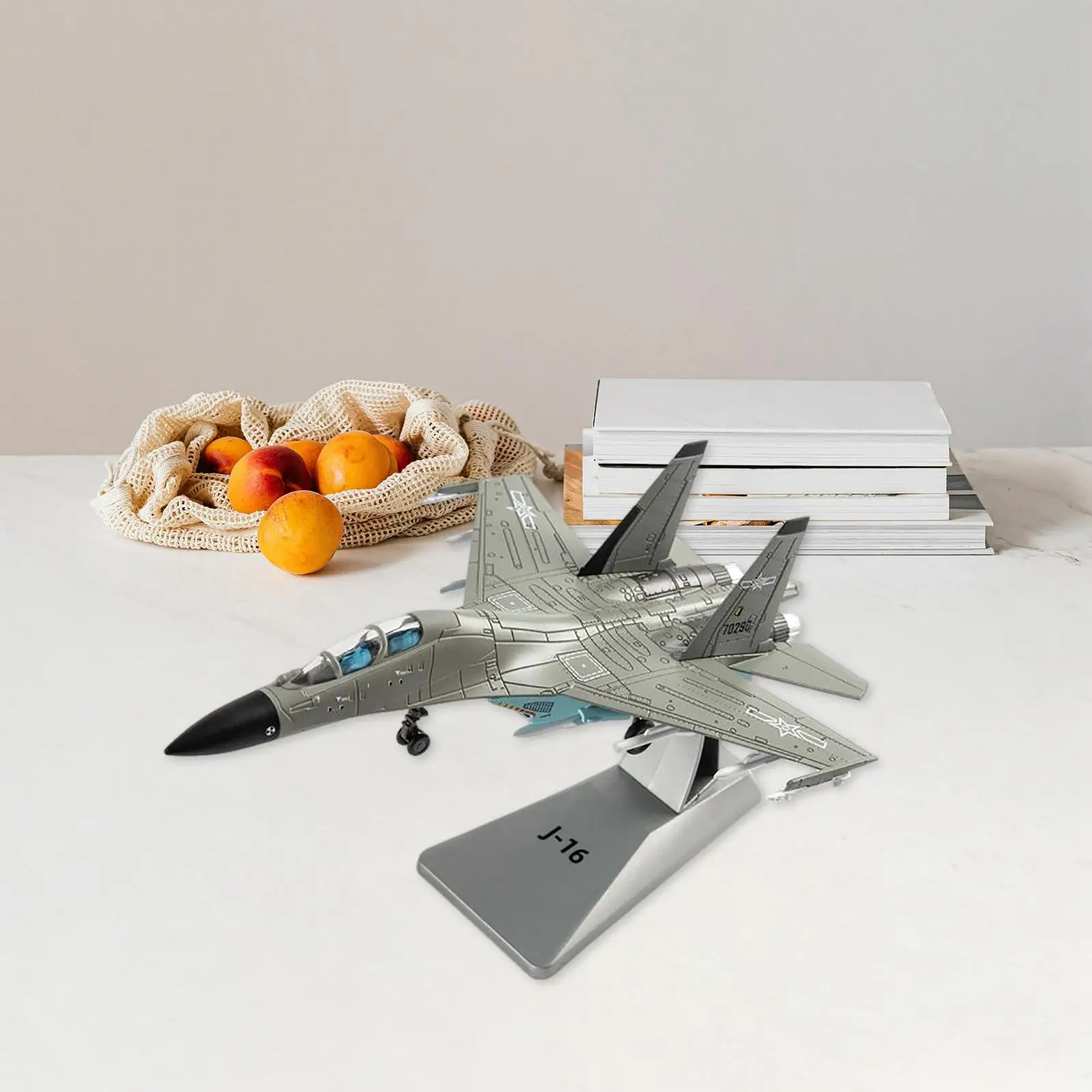 Simulation 1/100 J-16 Metal Fighter Model with Display Stand Desk Decor Souvenir Ornaments Plane Aircraft Airplane Toys