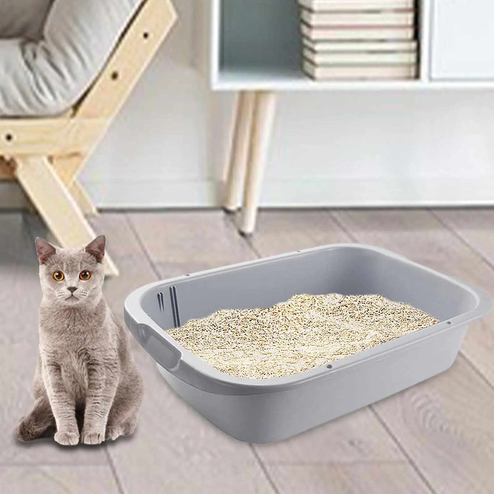 Pet Litter Tray Bedpan Open Top Cats Litter Box for Small and Medium Cats