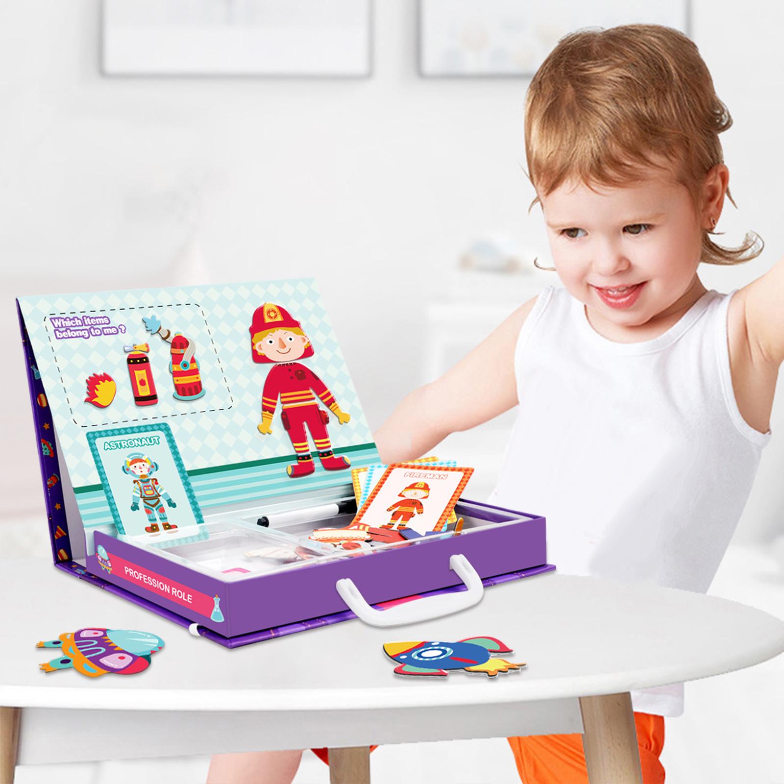 Magnetic Board Puzzle Games Promoting Hand Eye Coordination Chalkboard Kids Magnetic Jigsaw Puzzles Box for Boys Girls