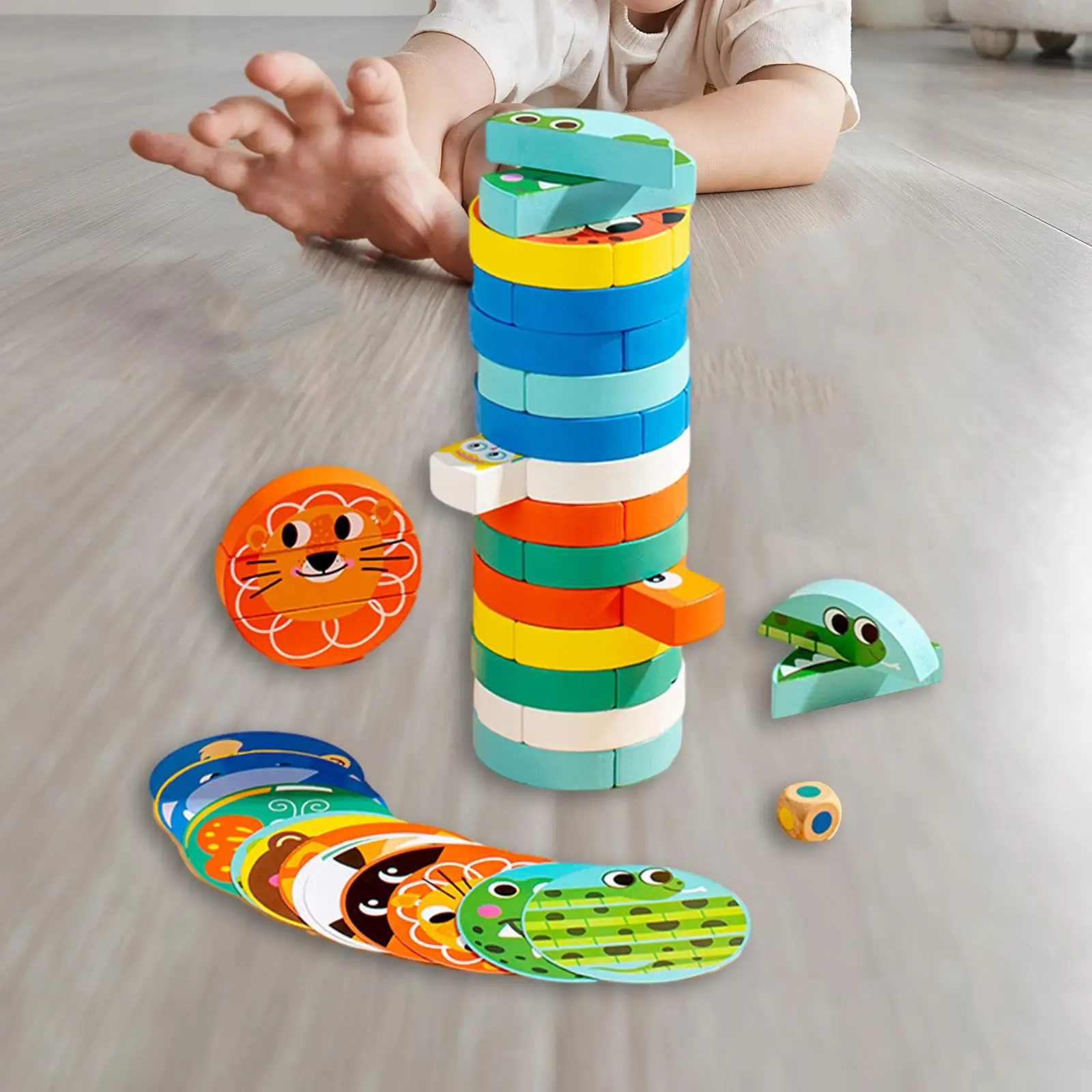 Tumble Towers Game Cute Wooden Blocks Stacking Game for Festival Preschool