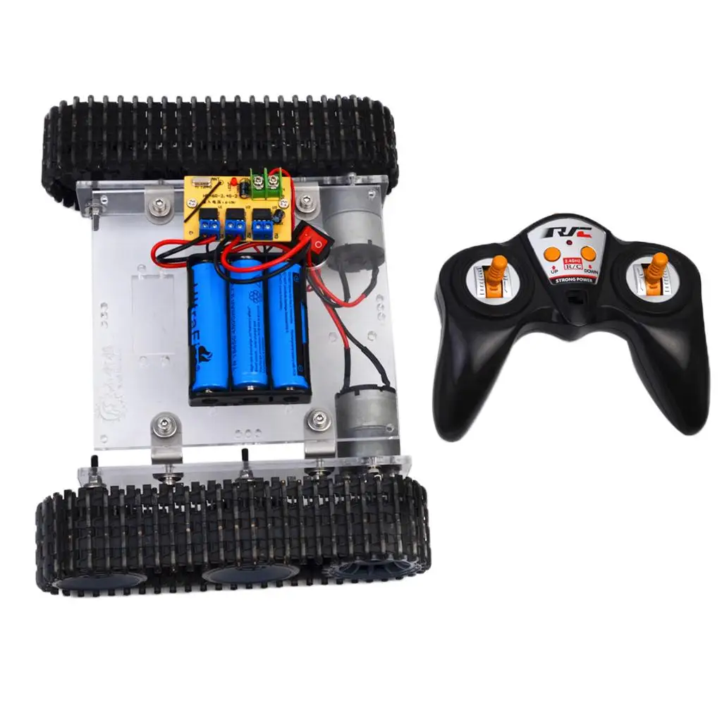 Robot Tank Chassis Track Crawler with  Remote Controller for Robot Science Educational Toy