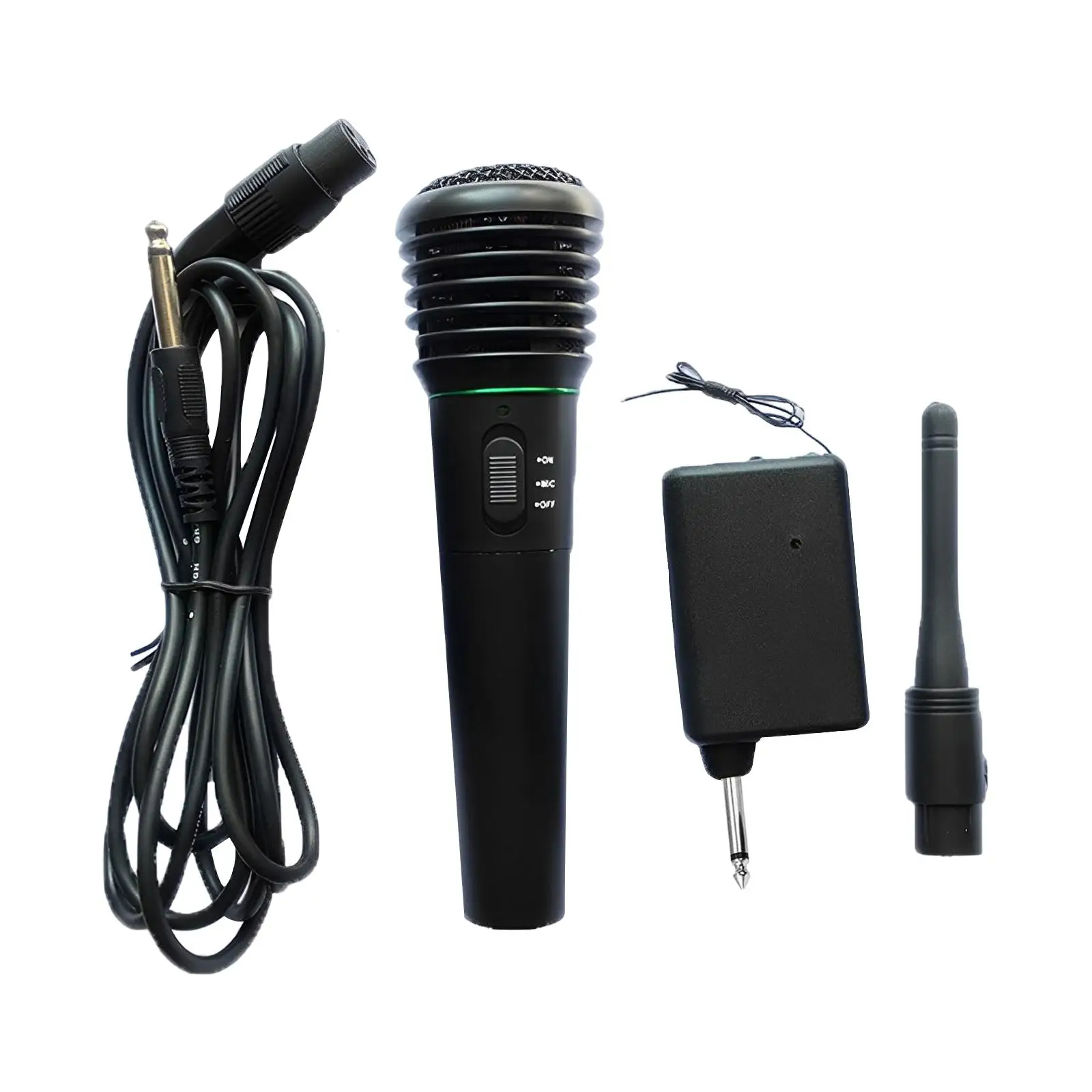 Wireless Microphones System 2 in 1 Plug and Play Durable Vocal Microphone for Karaoke Singing Desktop PC Party Meeting Amplifie