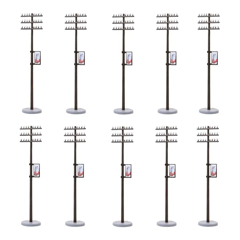10x Standard 1:87  Pole for Train Street LANDSCAPE LAYOUT HO