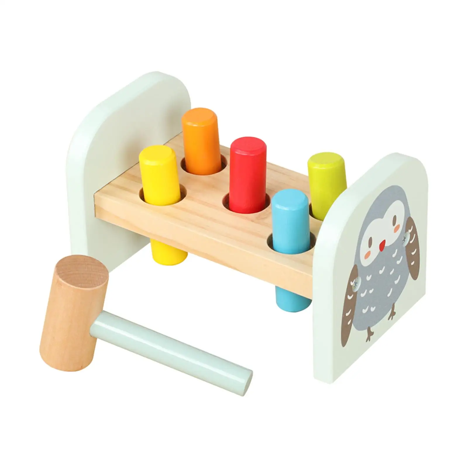 Wooden Pound Toy, Wooden Pounding Toy, Early Learning With Mallet Wooden