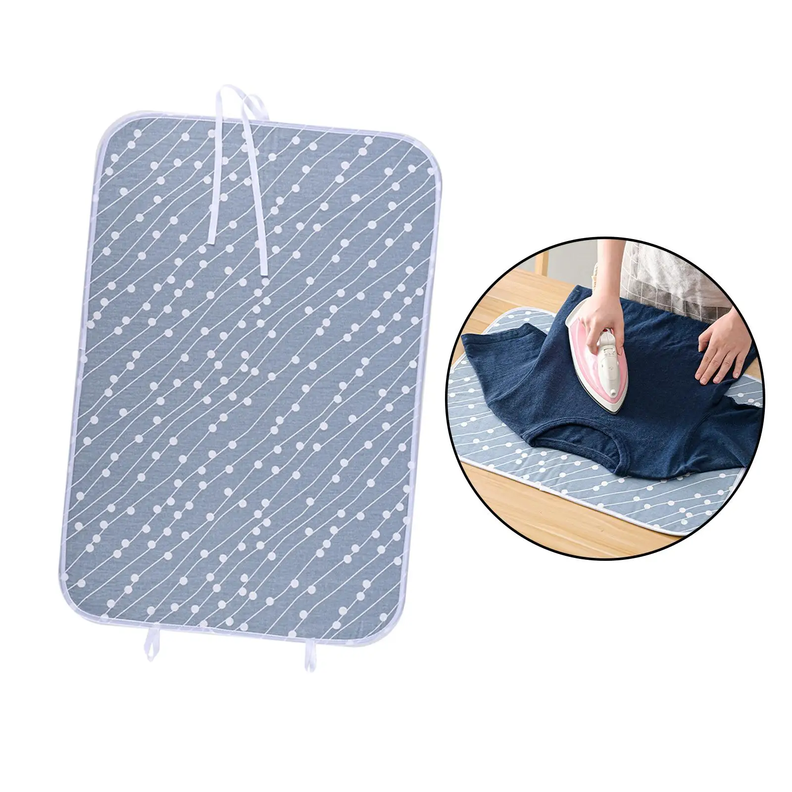 Heat Resistant Ironing Mat Folding Accessories Portable Handheld Mini Durable for Tabletop Apartment Countertop Dorm Washer