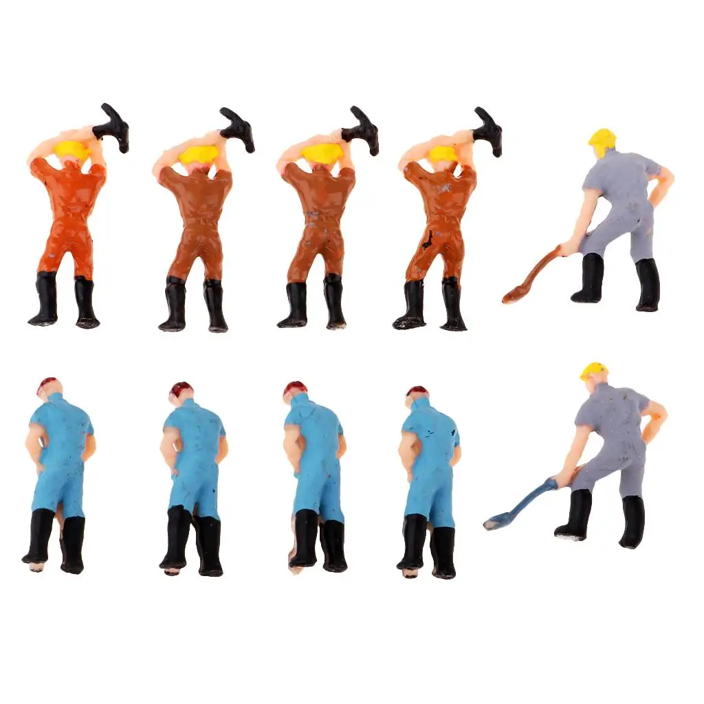 10x / Set 1/75 Workers People Action Figure Mini for HO Train Railway