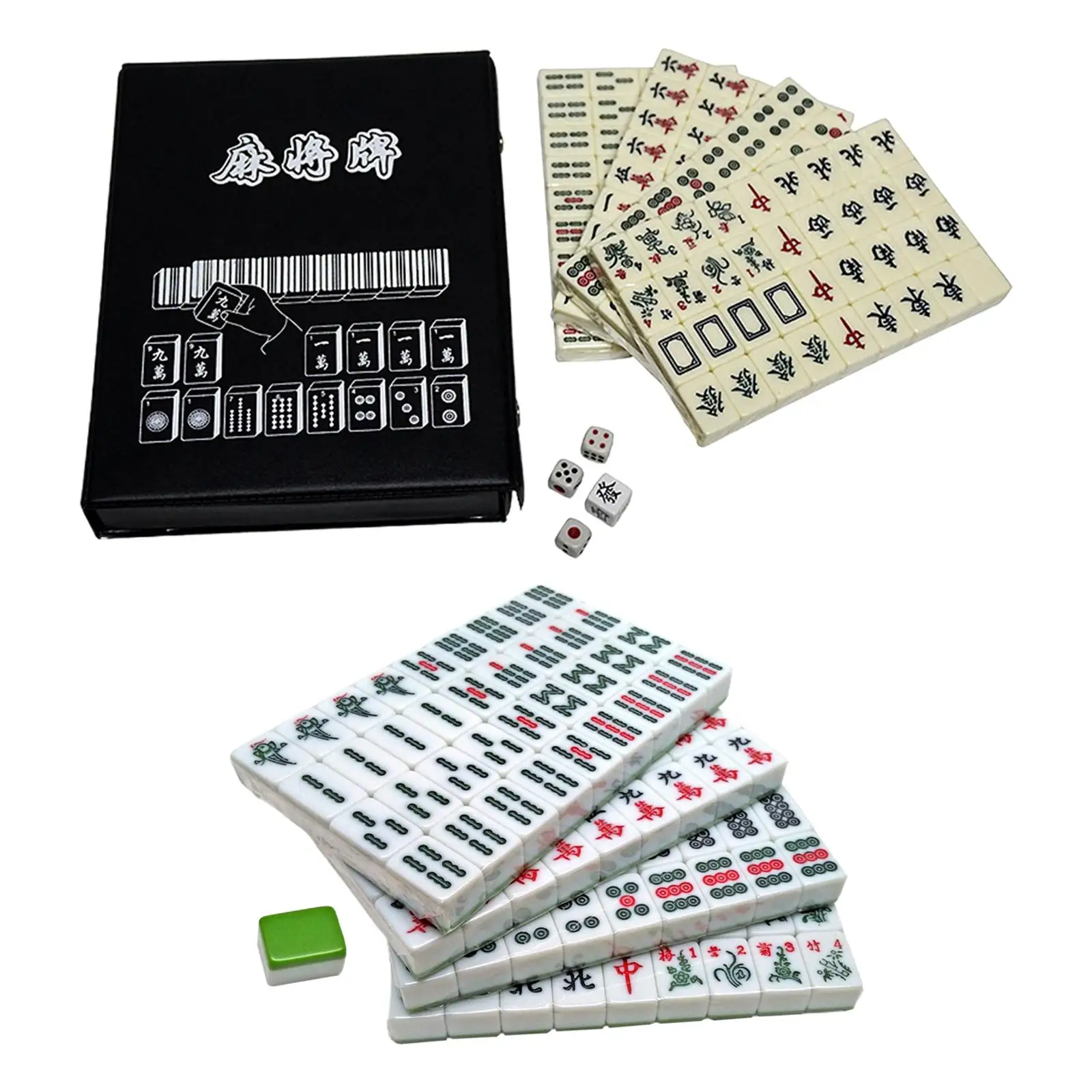 Travel Mahjong Set Traditional with 146 Tiles, Dice Lightweight Mini Chinese Mahjong Game Set for Dormitory Boys and Girls Kids