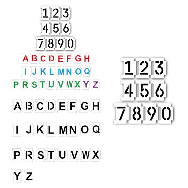 Plantillas de letras y números para pintar, plantillas prácticas del  alfabeto, dirección DIY, J60A - AliExpress