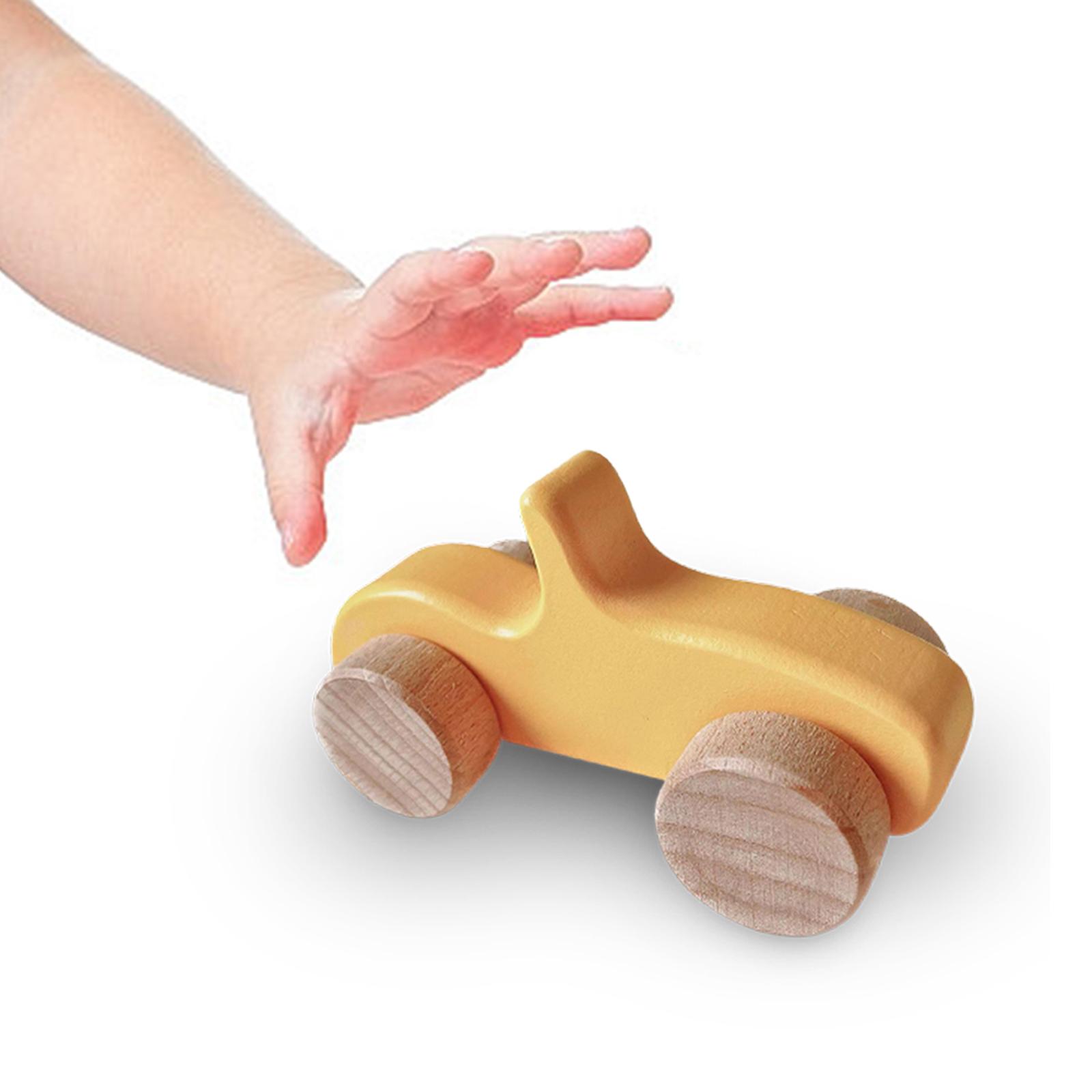 Smooth Wooden Vehicles Baby Grasping Toys Push Car Toys Wood Push Truck Vehicle for 1 2 Year Old Infant Toddlers