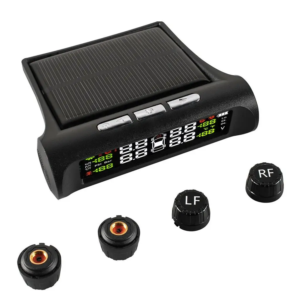 T1 TPMS Solar Power Tyre Pressure Monitoring System Gauge Kit Auto 