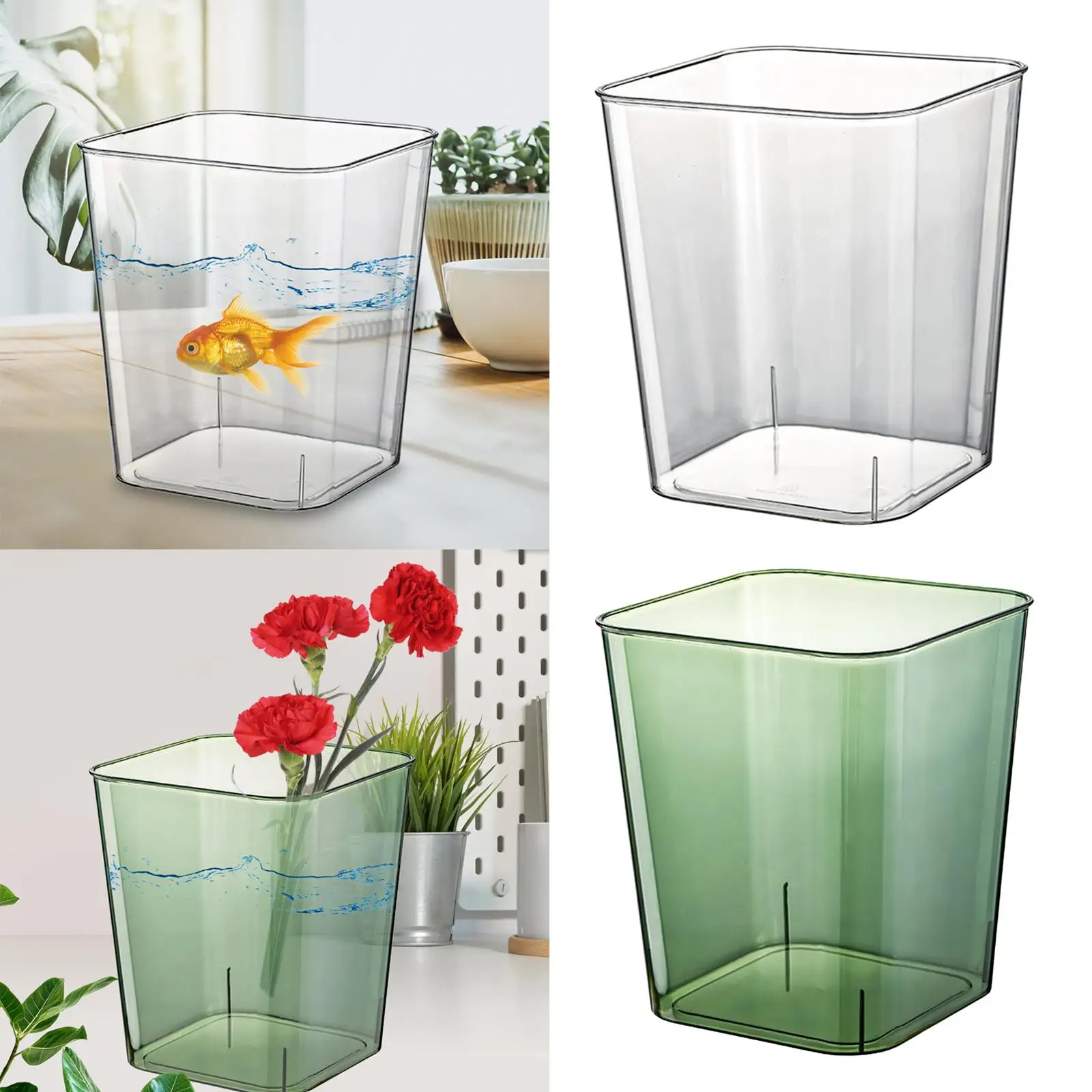 Multipurpose Trash Can Storage Box Large Capacity Decorative Visible Wastebasket Waste Container for Kitchen Car Bathroom Indoor