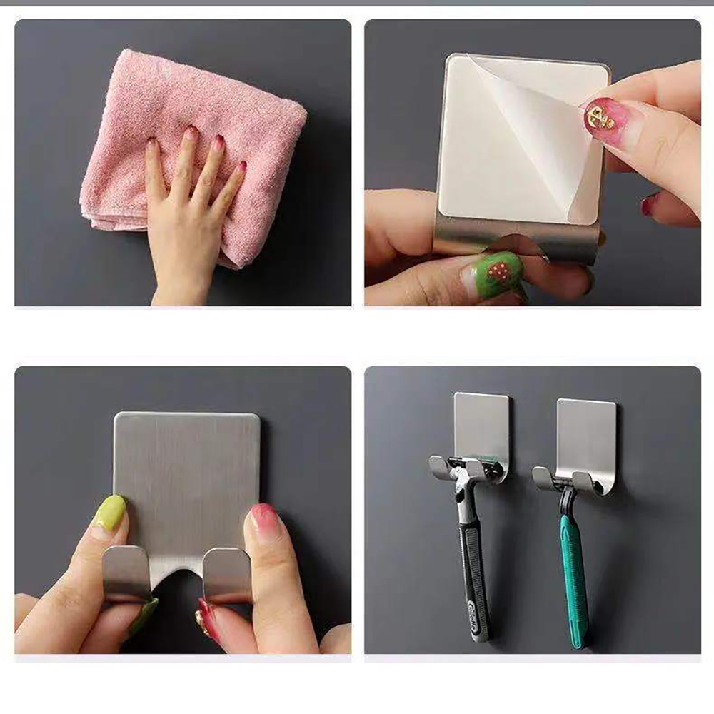 Description Picture 6 of itemWall Razor Holder Storage Hook Stainless Steel Men Shaver Storage Rack Shaver Shelf Hanger Stand Razor Blade Holder Hooks