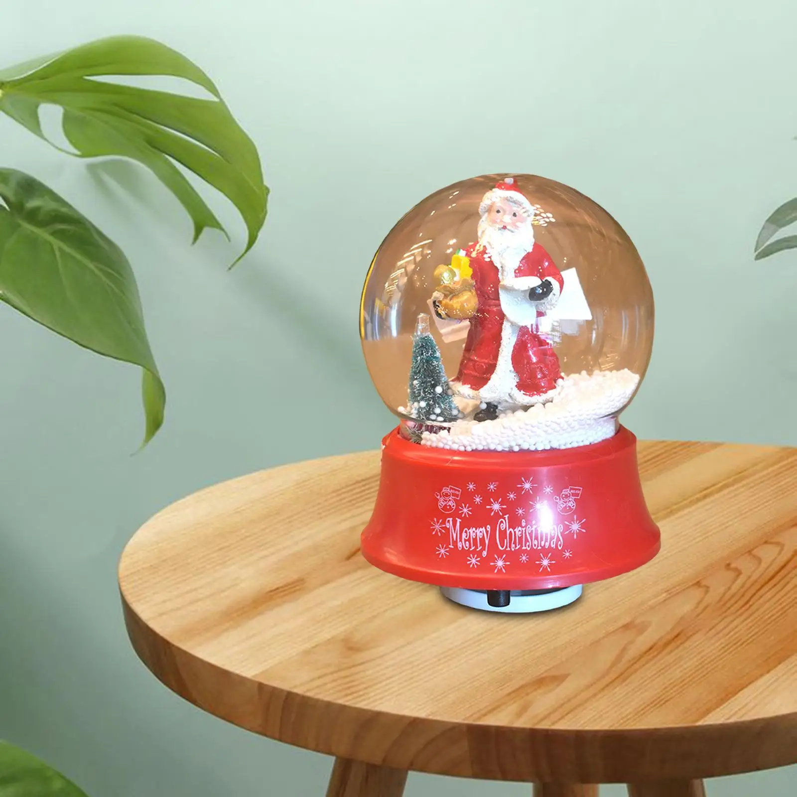Christmas Snow  Figurine Christmas Decoration Music Box Ornaments with Music and Light Musical Snow  Rotating