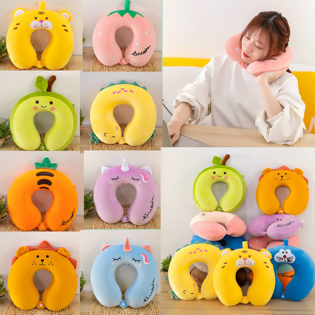 Store Cartoon Animal U Shaped Neck Pillow with Eye Mask F