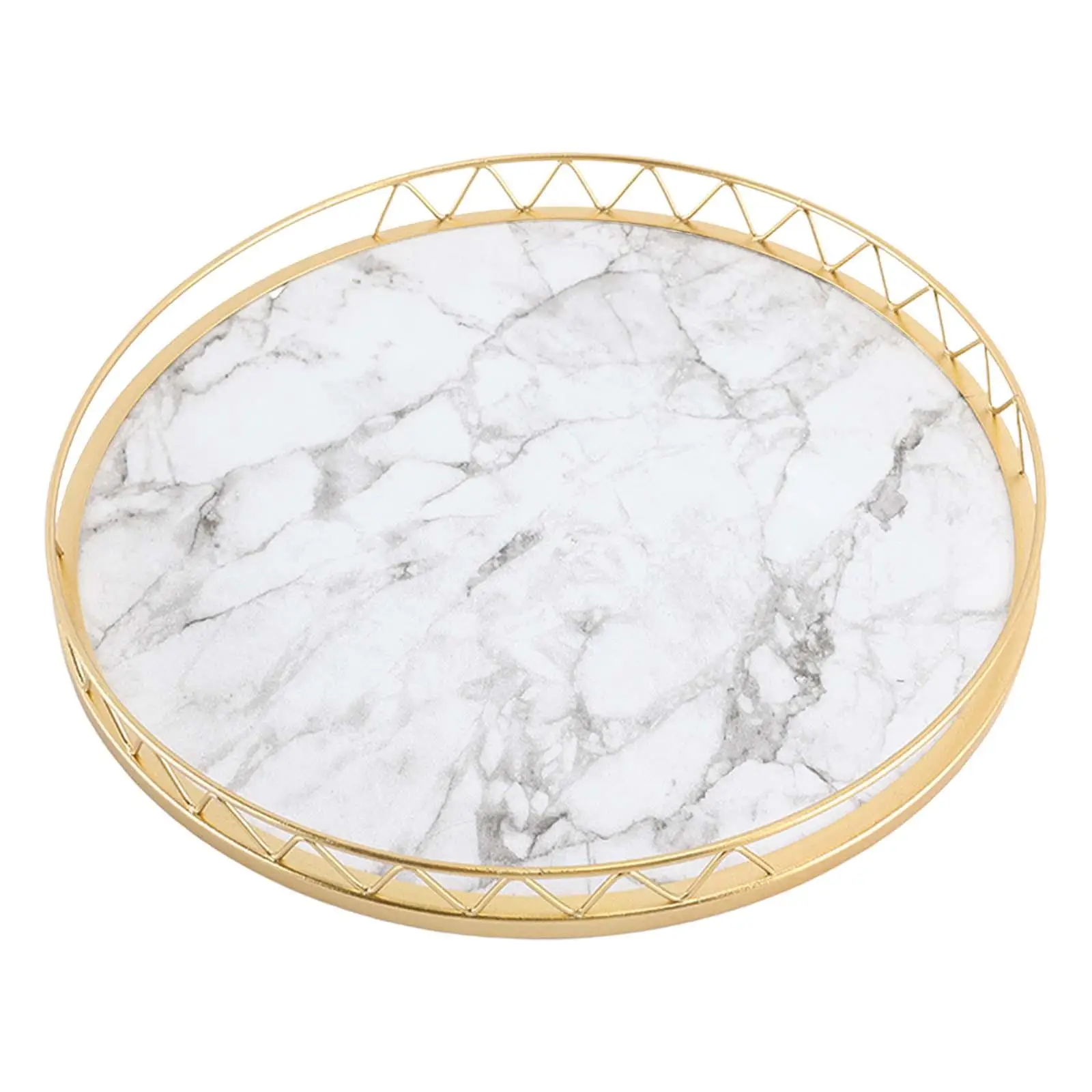 Marble Texture Tray Cupcake Plates Vanity Decorative Tray for Coffee Table