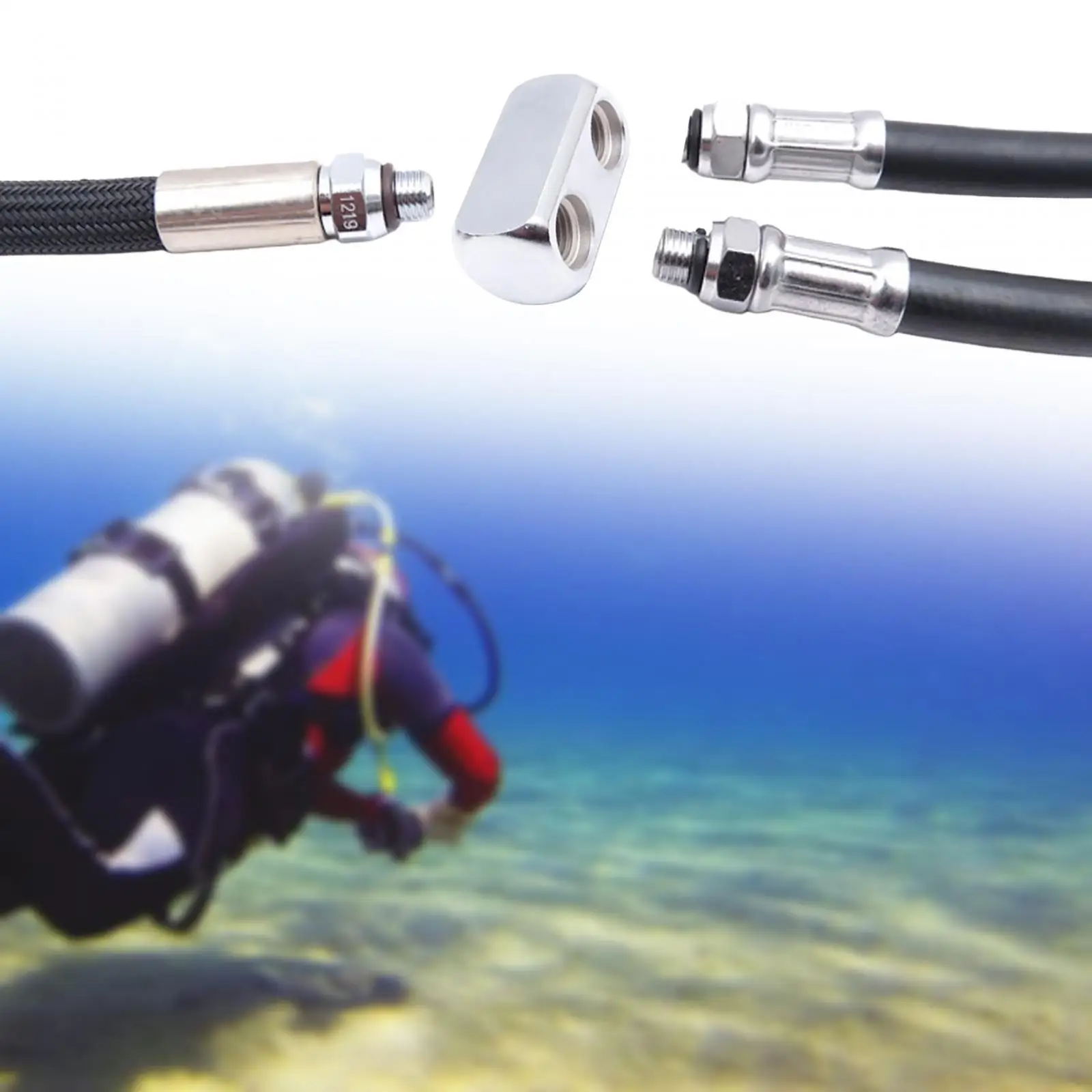 Scuba Diving Dive Regulator Adapter Water Sports Wear Resistant Brass Converter Dive Snorkeling Underwater Equipment Accessories