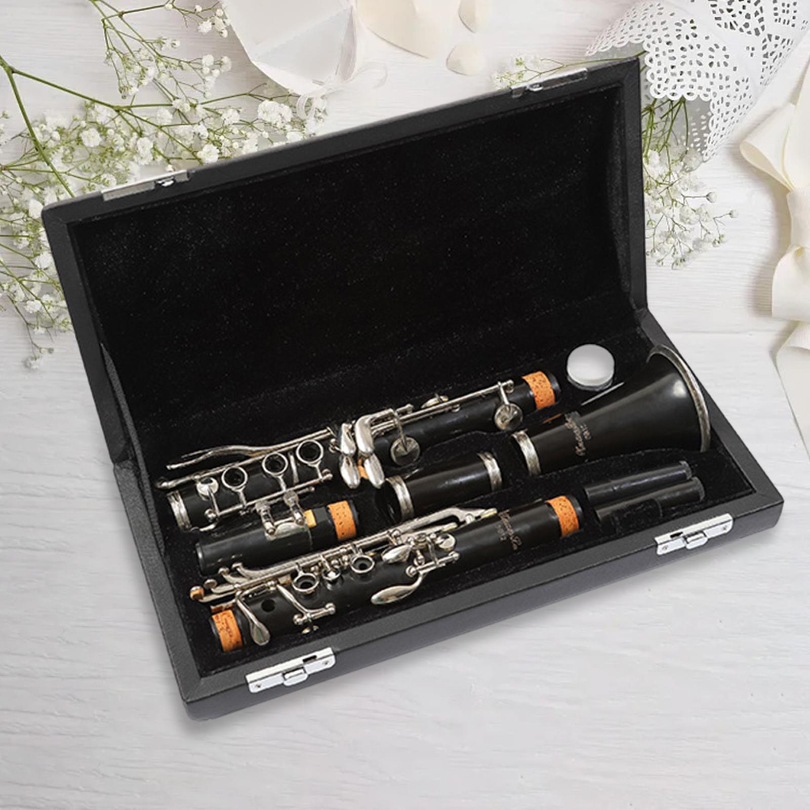 Portable PU Leather Flute Case Lightweight Storage Box Durable Water Resistant Hard Clarinet Box Case Protection Accessories