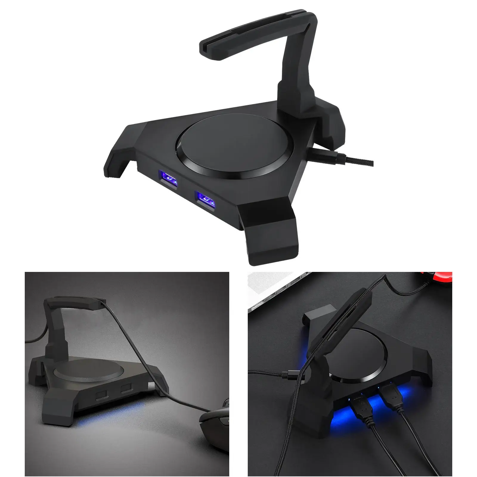 Q20 Gaming Mouse Bungee Cable Holder 4 Port Type C PC Headset Desk Organizer