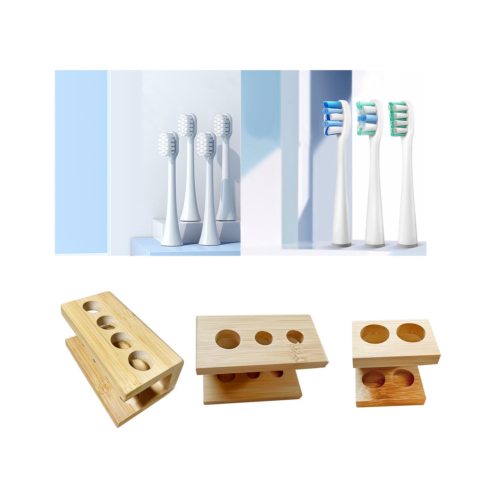 Electric Toothbrush Heads Holder Wood Storage Organizer Shelf Organization Accessories for Vanity Countertop Creams Toothbrush