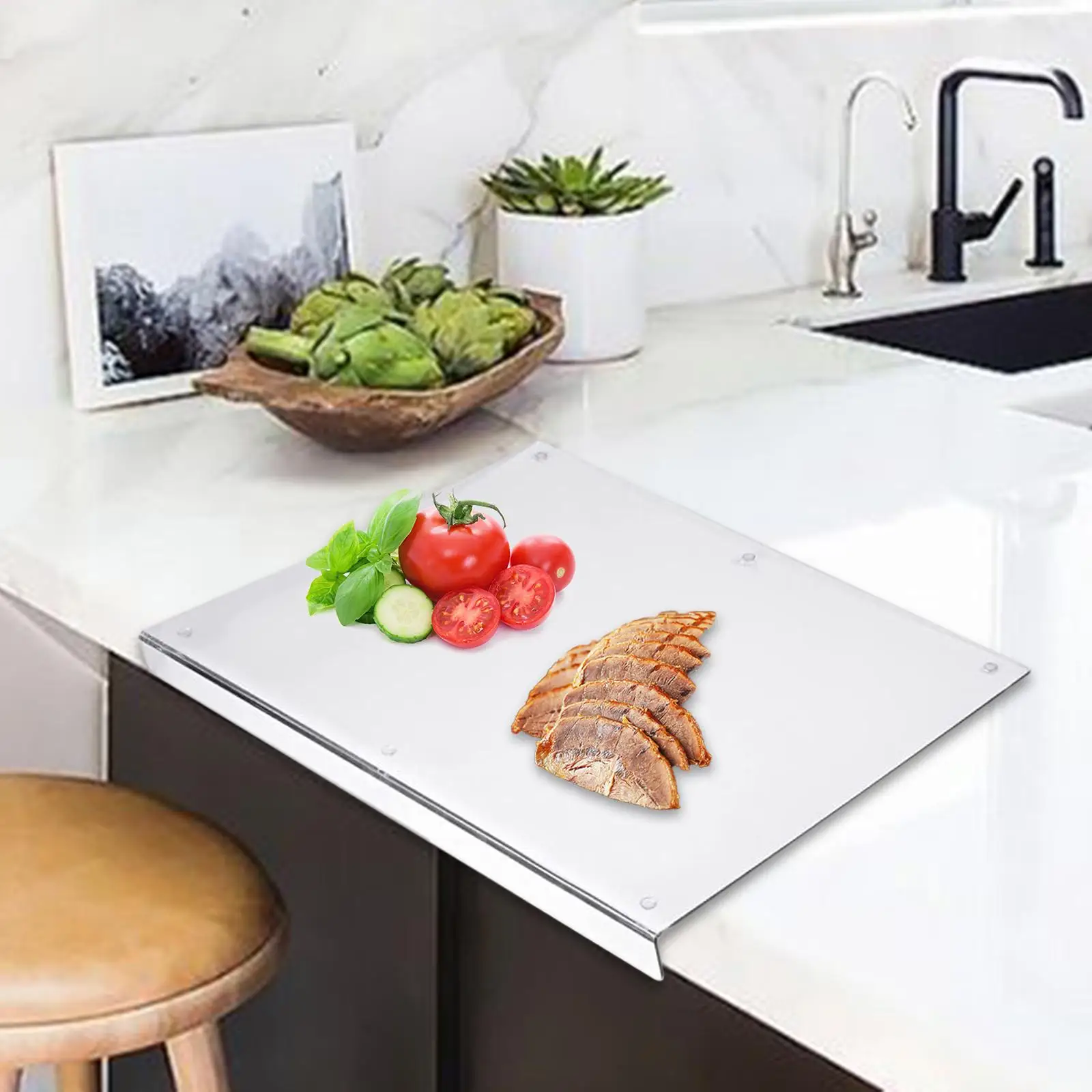 Acrylic Cutting Board Vegetable Chopping Board Nonslip Clear Chopping Board for Kitchen Counter Restaurant Household Meat