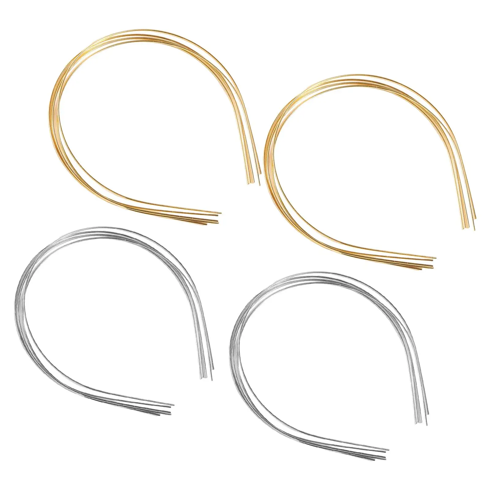 10Pcs 1.5mm Metal Thin Wire Headband Blank Plain Hair Band  Steel Smooth for   Tiara Crown Headwear  Making