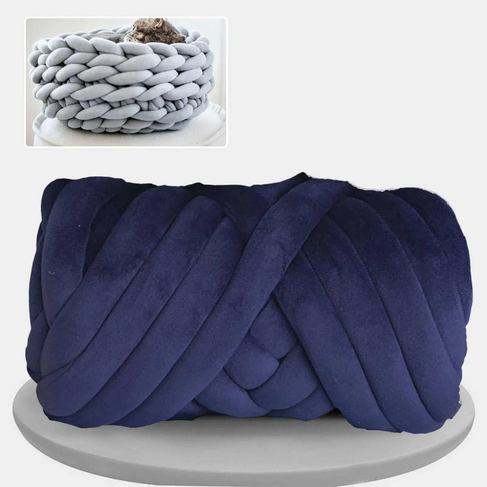 Chunky Yarn Super Bulky Giant Wool Yarn Washable DIY Soft Hand Knit Yarn Hand Knitting for Throw Blanket Bed Fence Crochet