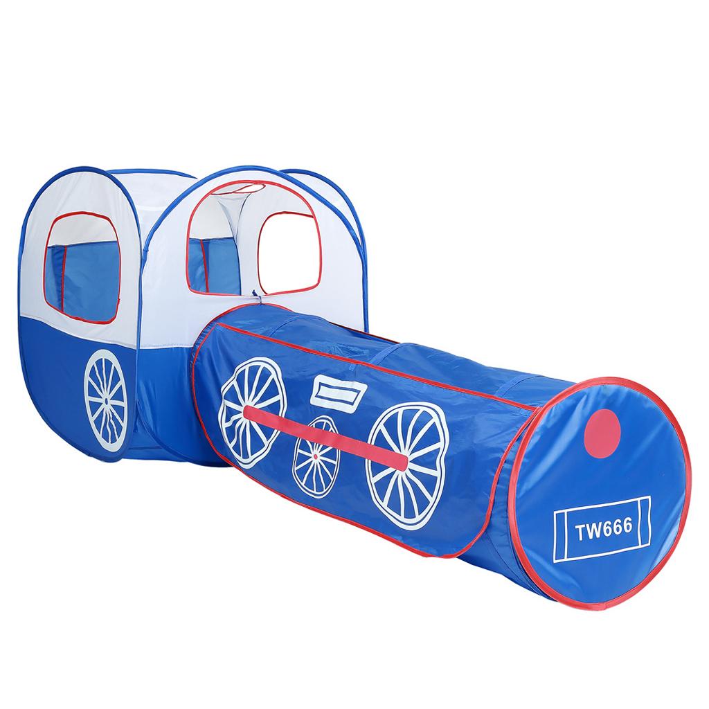 Locomotive  Up Play Tent W/ Tunnel Train Ball Pit Pool Play House Kid Toy