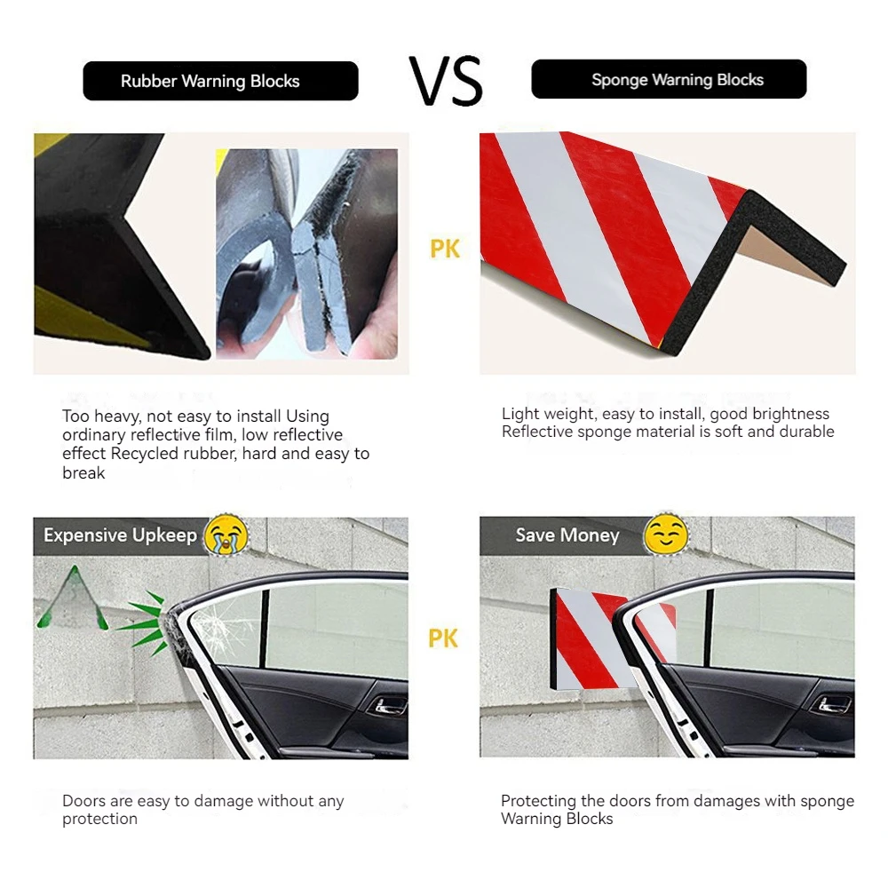1/2PCS Auto Tür Stoßstange Schutz Außen Anti-scratch Parkplatz Garage Protector Klebstoff Warnzeichen Parkplatz Sicherheit garage – Detail 5