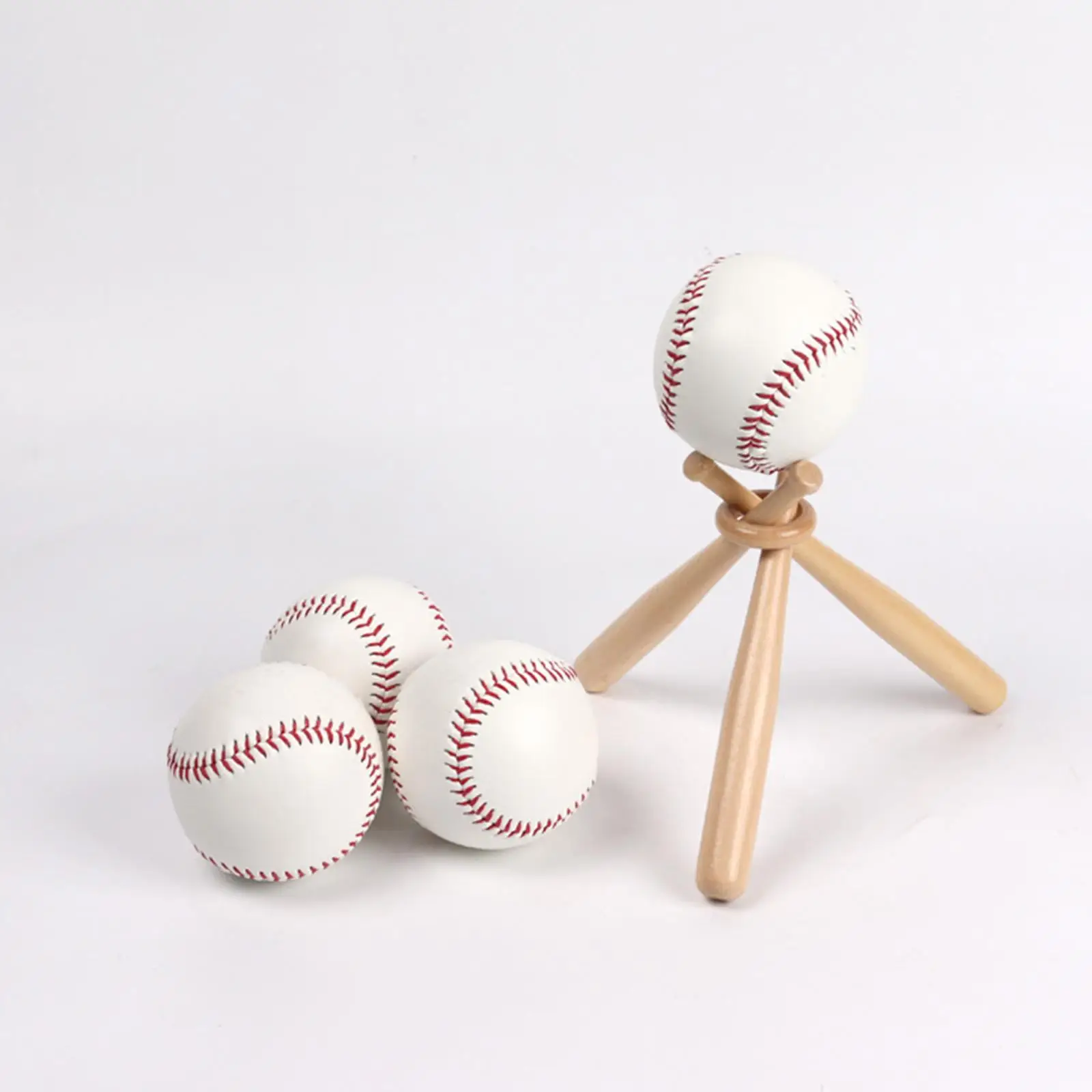 Souvenir Ball Support Holder Mini Baseball Stand with Circles Stand Wooden Baseball Stand