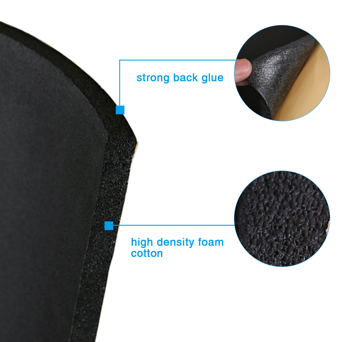 Uxcell 4.5sqft Auto zellen schaum 3mm 5mm 8mm Schallschutz isolierung Dämpfer matte 60cm x 6,46 cm Auto Dämpfung Pad Innen zubehör – Detail 3