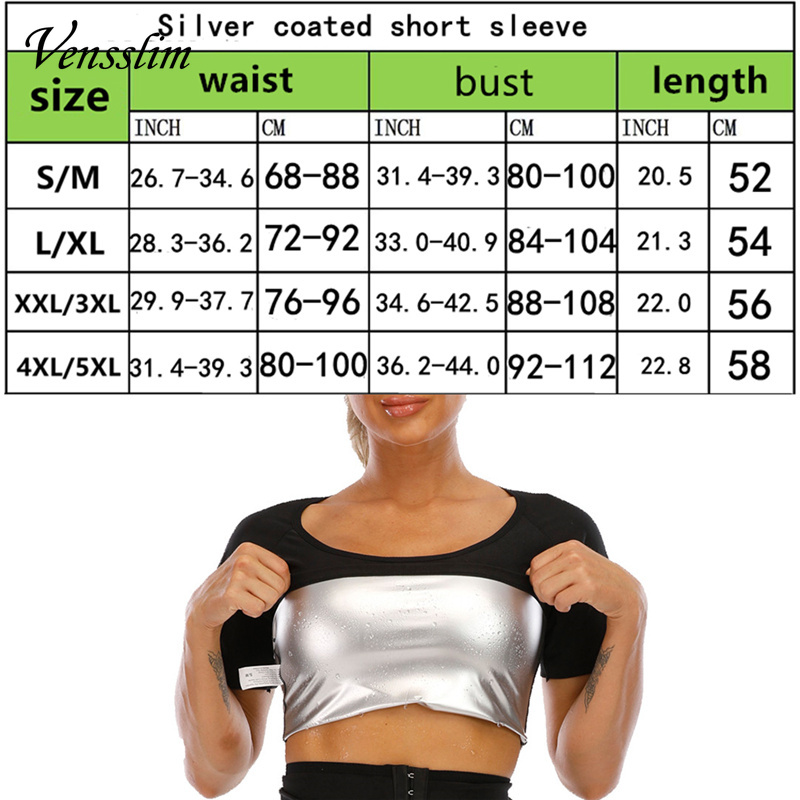 Description Picture 3 of itemWomen Silver Ion Coating Thermo Shirt Sweat Sauna Tank Top Body Shaper Waist Trainer Slimming Short Sleeve Shapewear Weight Loss