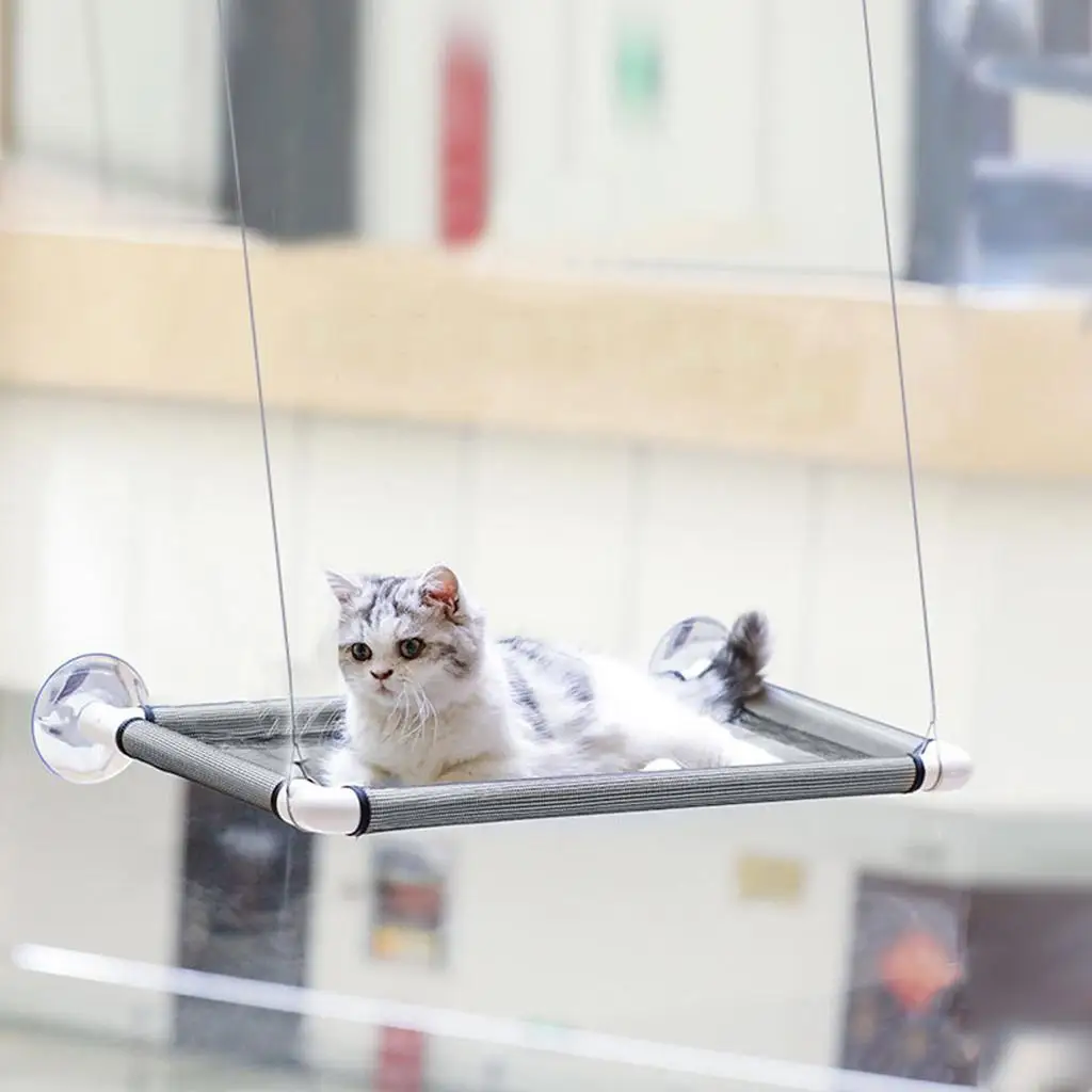 Cat Bed Window Mounted Cat Hammock Bed Pet Seat Super Suction Cup Hanging Lounger Soft Warm Bed for Cats Small Dogs Rabbits