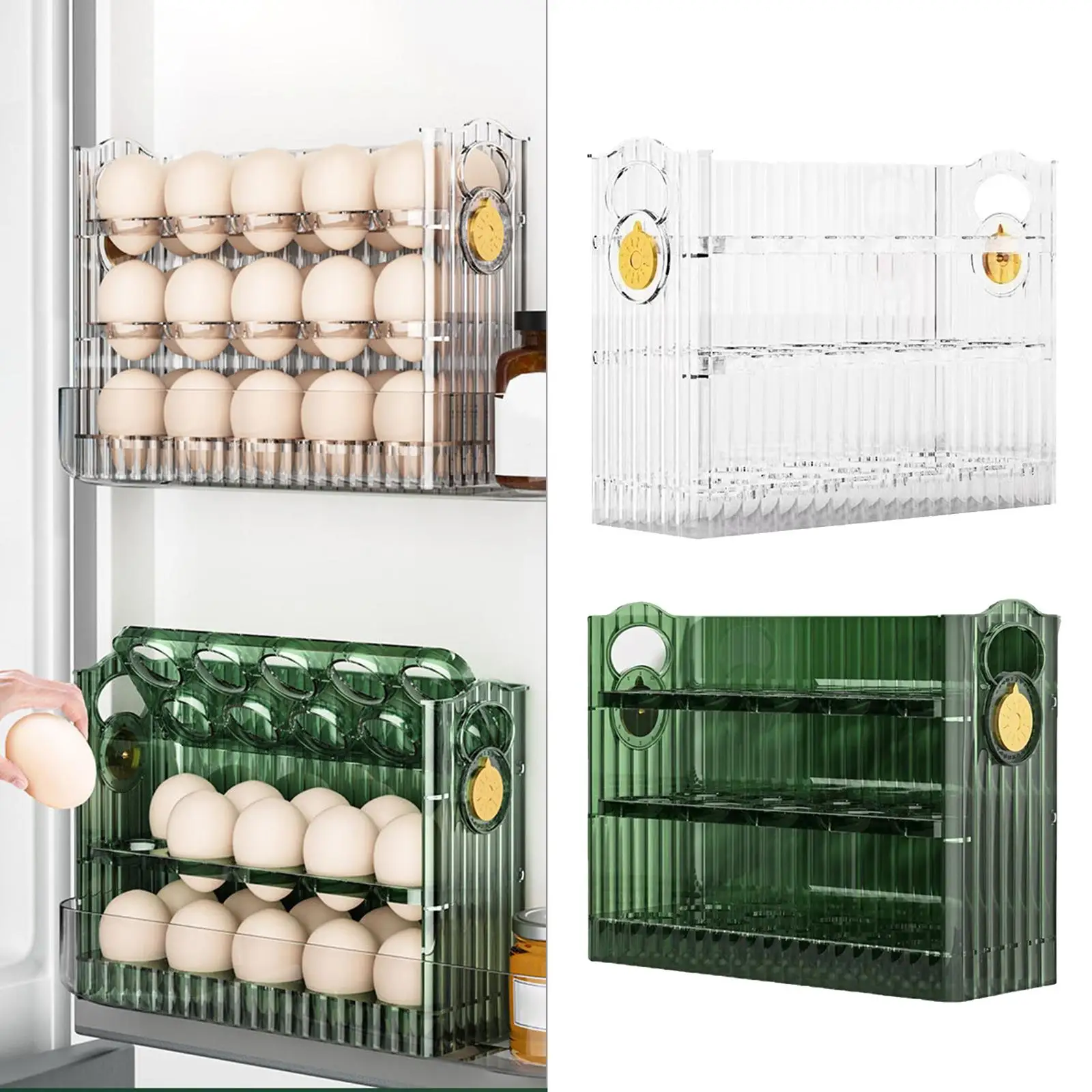Refrigerator Egg Holder 30 Grid Egg Tray Large Capacity Multipurpose Sturdy for Countertop Table