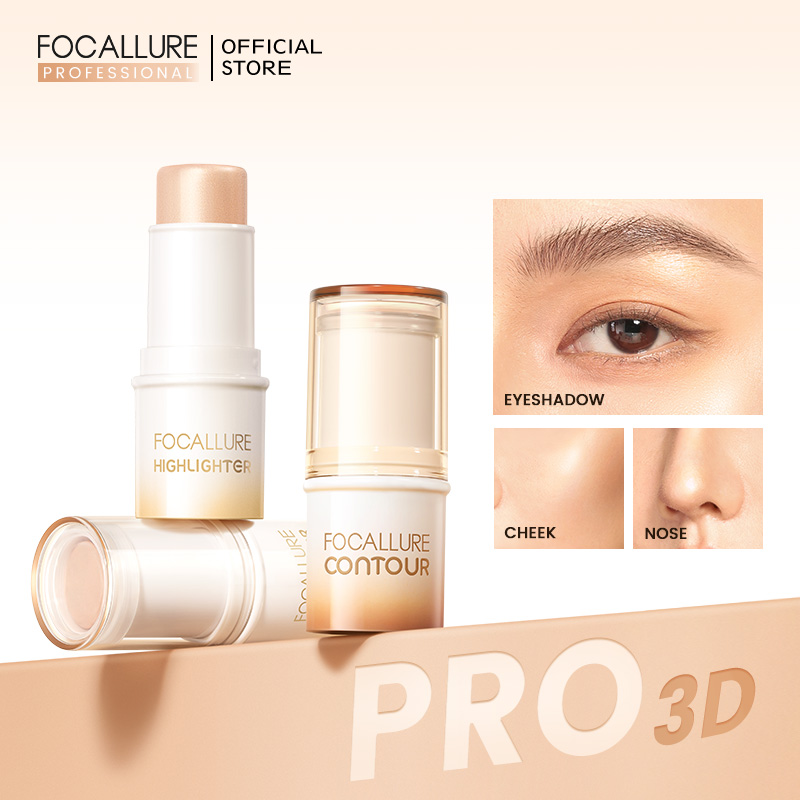 Best of FOCALLURE 3D Bronzers & Highlighters Stick Waterproof Long-Lasting Natural Brightening Face Contour Concealer Makeup Cosmetics Reviews & Tips