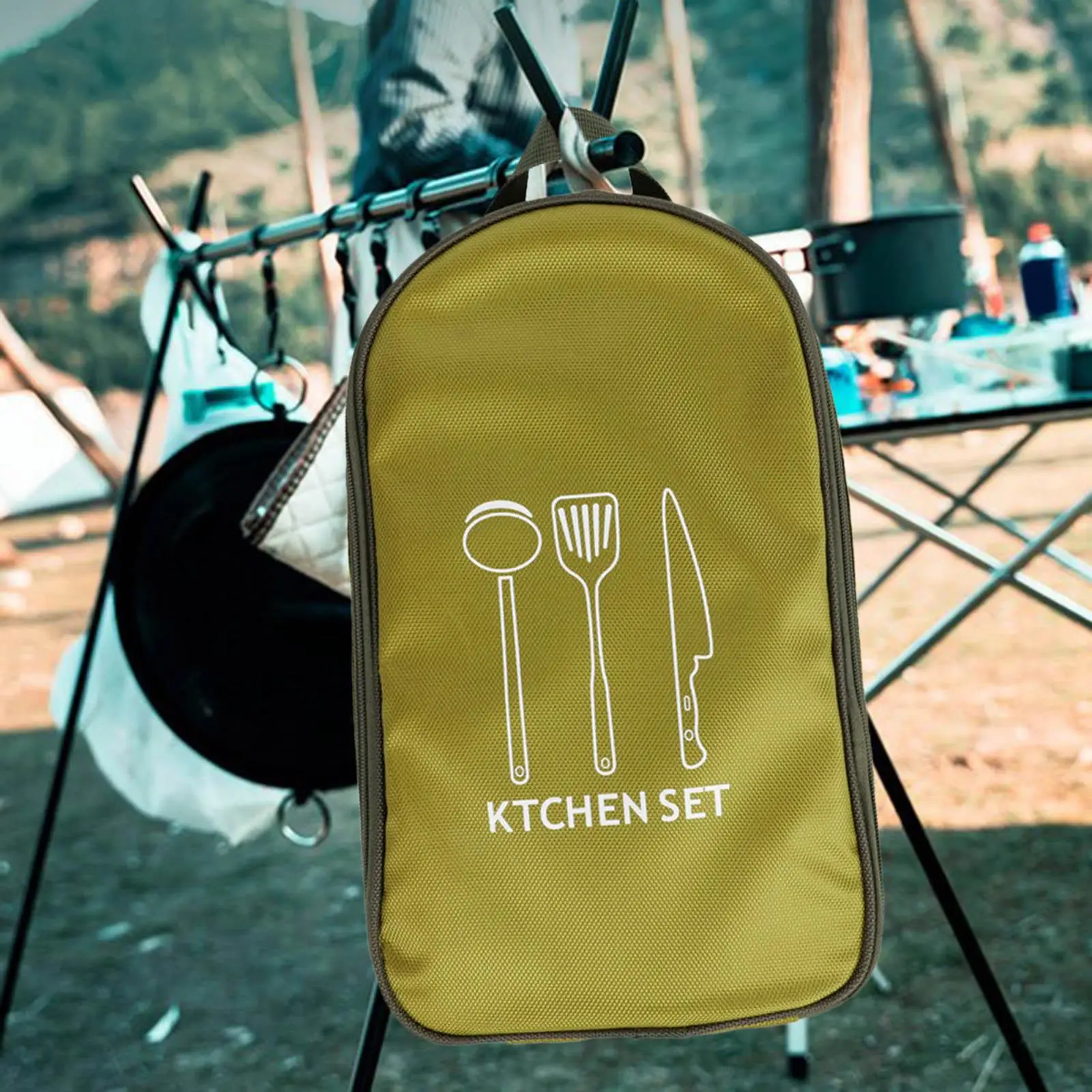 Cooking Utensils Organizer Bag Backpacking for Camp Cookware