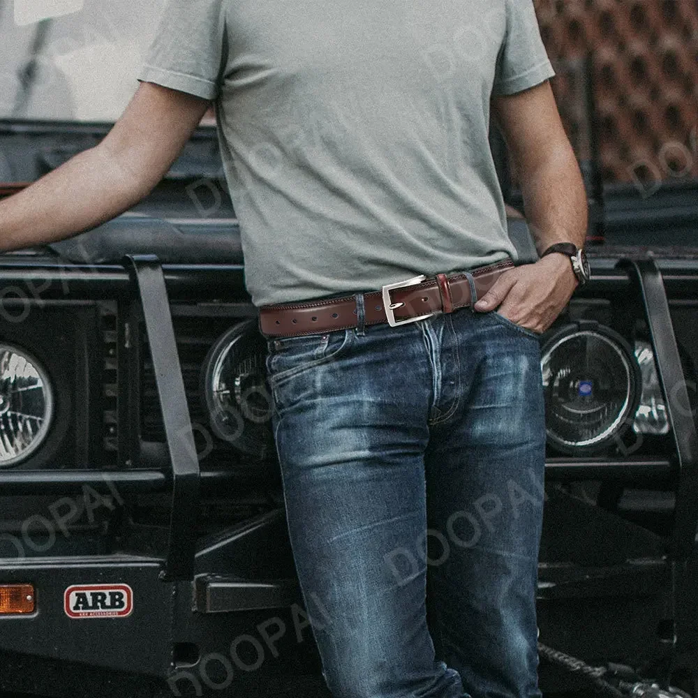 2023 neue Männer Gürtel Hohe Qualität Echtes Leder LANGE Große Pin Schnalle Metall Automatische Schnalle Männlich Gürtel Strap Männlich – Detail 10