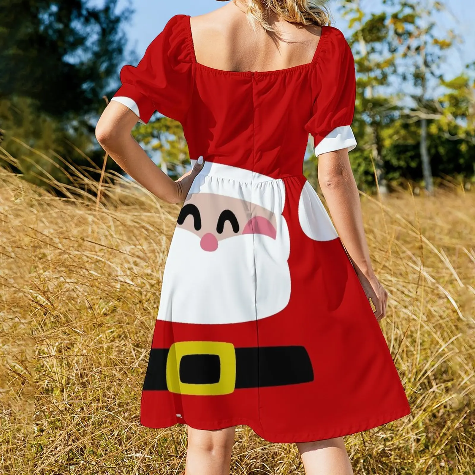 Merry Christmas Santa Claus Sleeveless Dress Women's