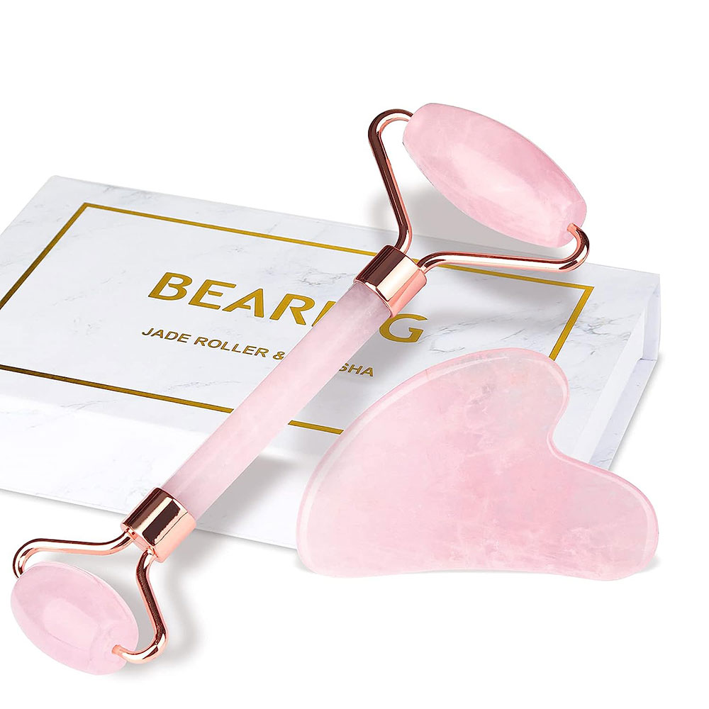 Best of 2pc Pink Jade Roller Gua Sha Set Natural Resin Guasha Massage Face Lift Tools Beauty Skin Care Massager For Face Body Reviews & Tips