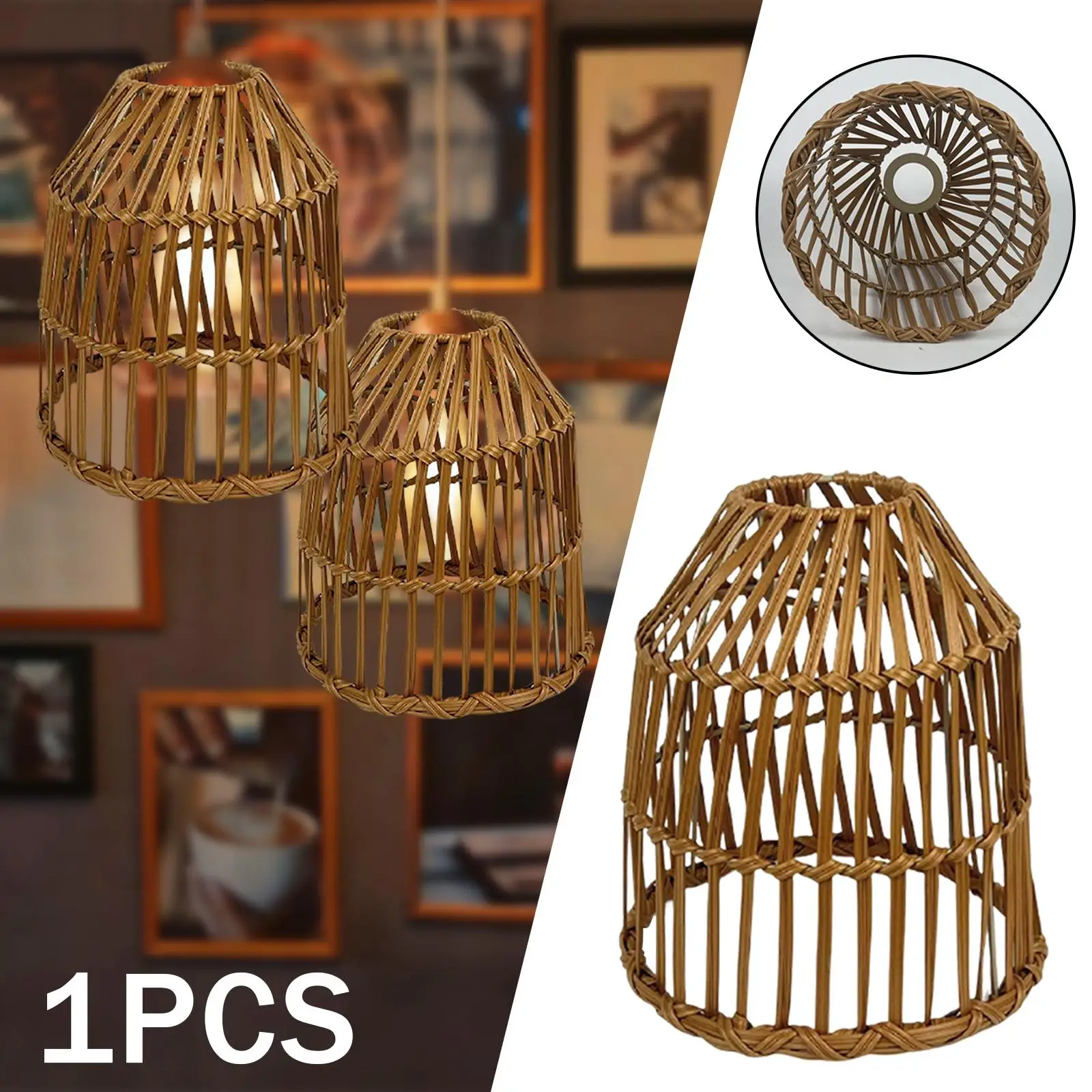 Pendant Lamp Shade Handmade Weaving Ceiling Light Fixture for Home Ornament